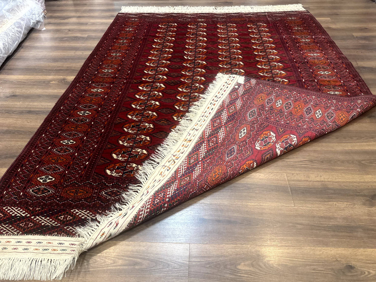 Persian Turkoman Rug 7x9, Red Tribal Carpet - Jewel Rugs, view 11