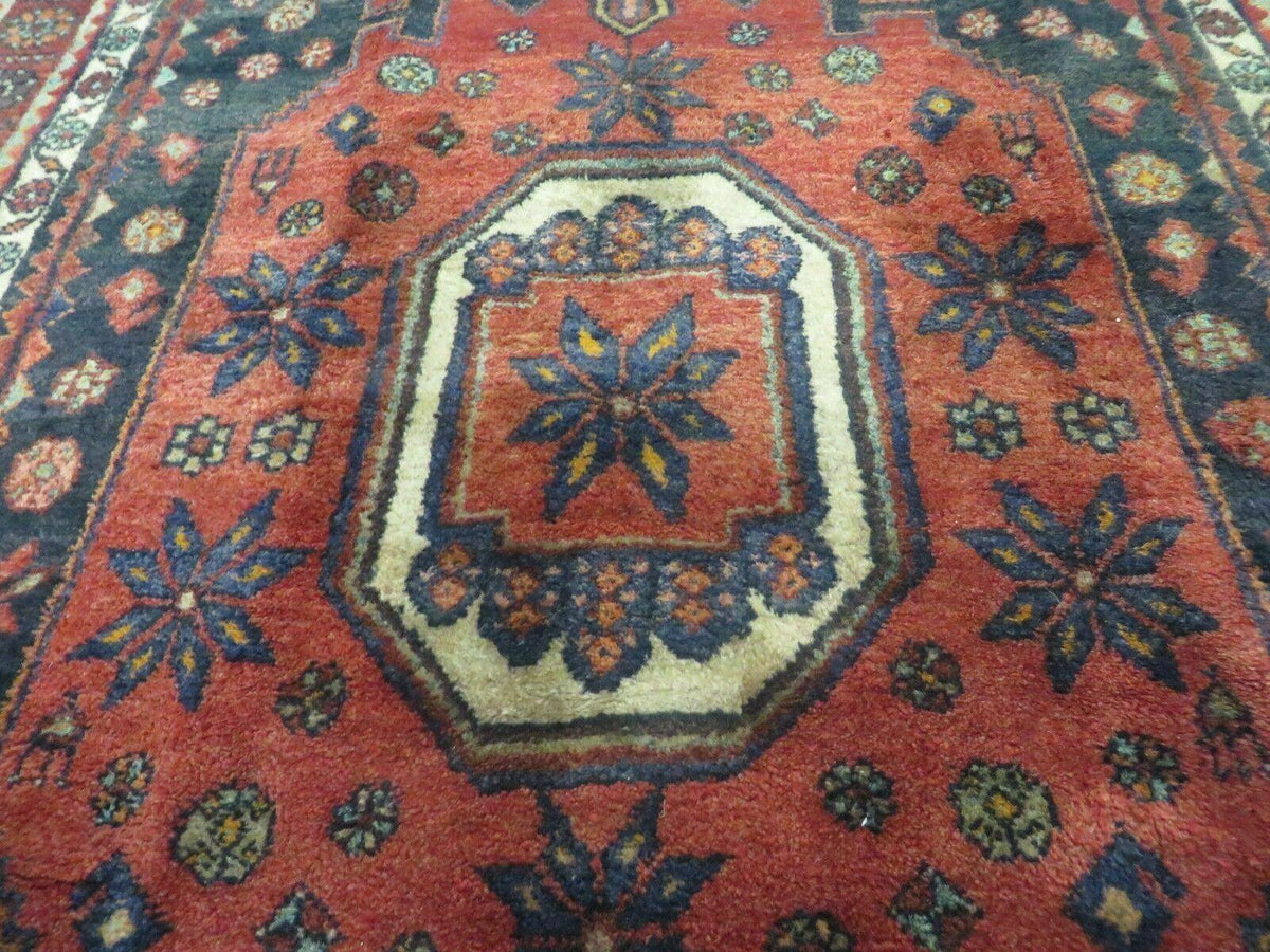 4' X 9' Antique Handmade Turkish Tribal Oriental Geometric Wool Rug # 605 - Jewel Rugs, view 5