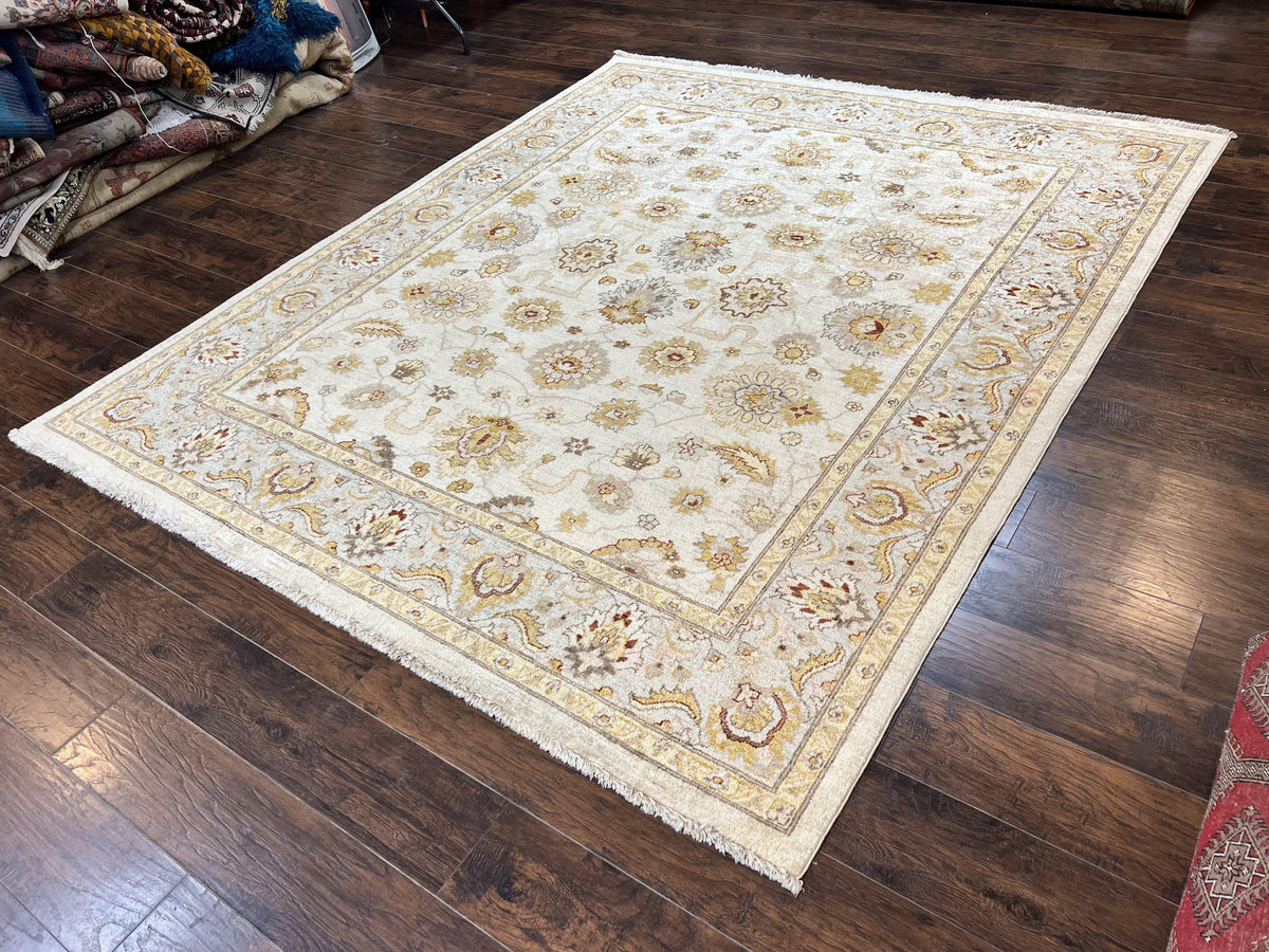 Peshawar Rug 8x10, Oushak Rug, Neutral Colors Hand Knotted Farmhouse Rug - Jewel Rugs, view 3