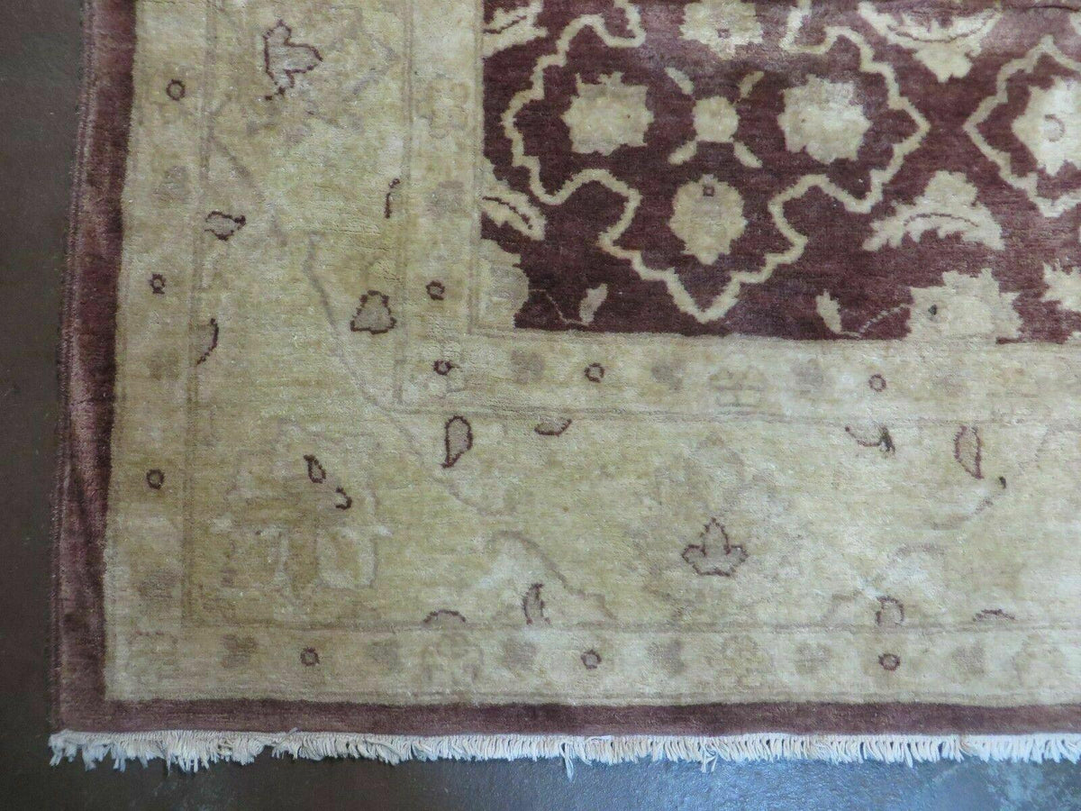 7' X 10' Vintage Fine Handmade Pakistan Peshawar Chobi Floral Wool Rug Vegy Dye - Jewel Rugs, view 9