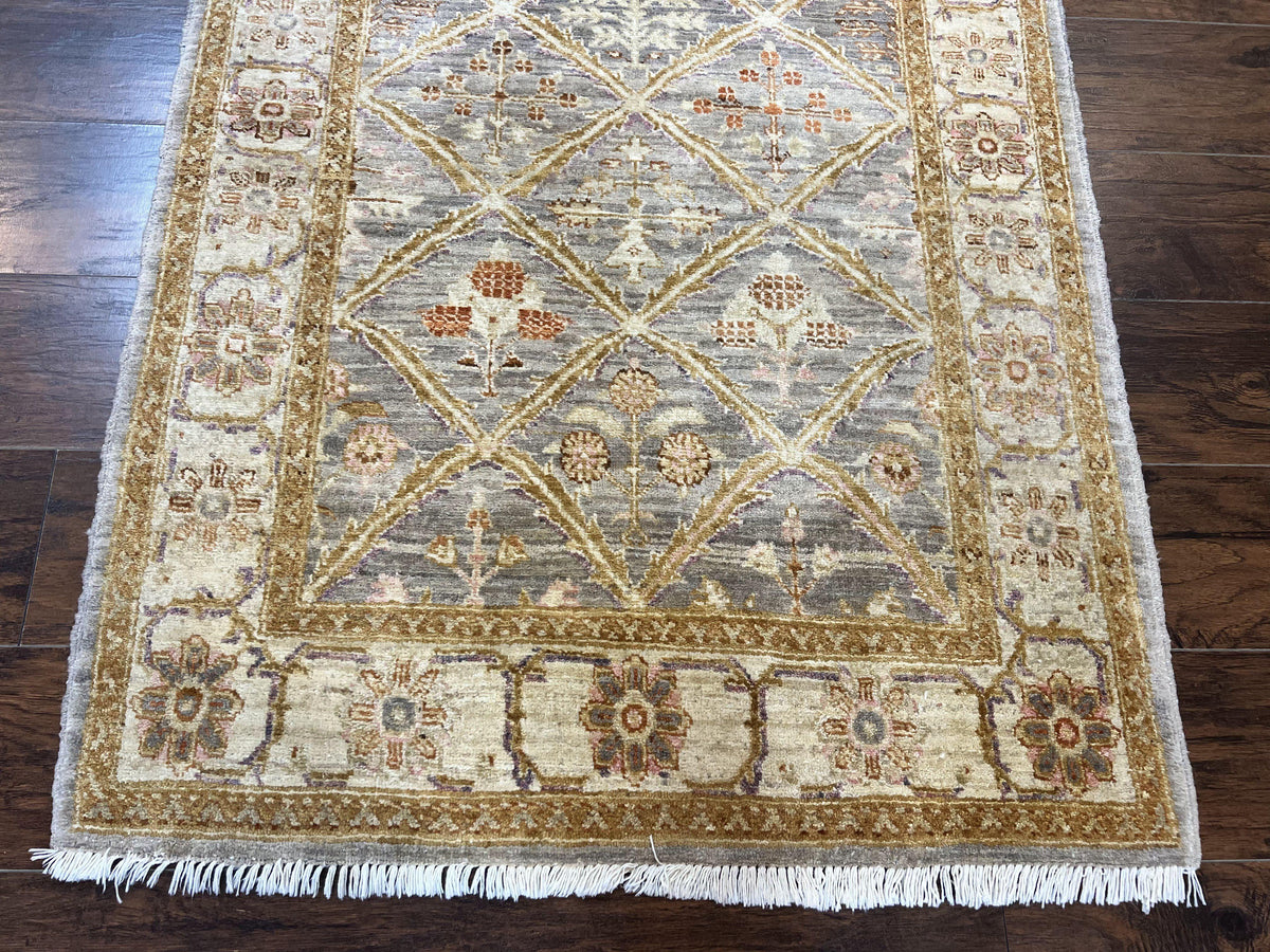 Pakistani Peshawar Rug 3.6 x 5, Safavieh Wool Handmade Hand Knotted Vintage Rug, Panel Design Oriental Carpet, Pair C - Jewel Rugs, view 6