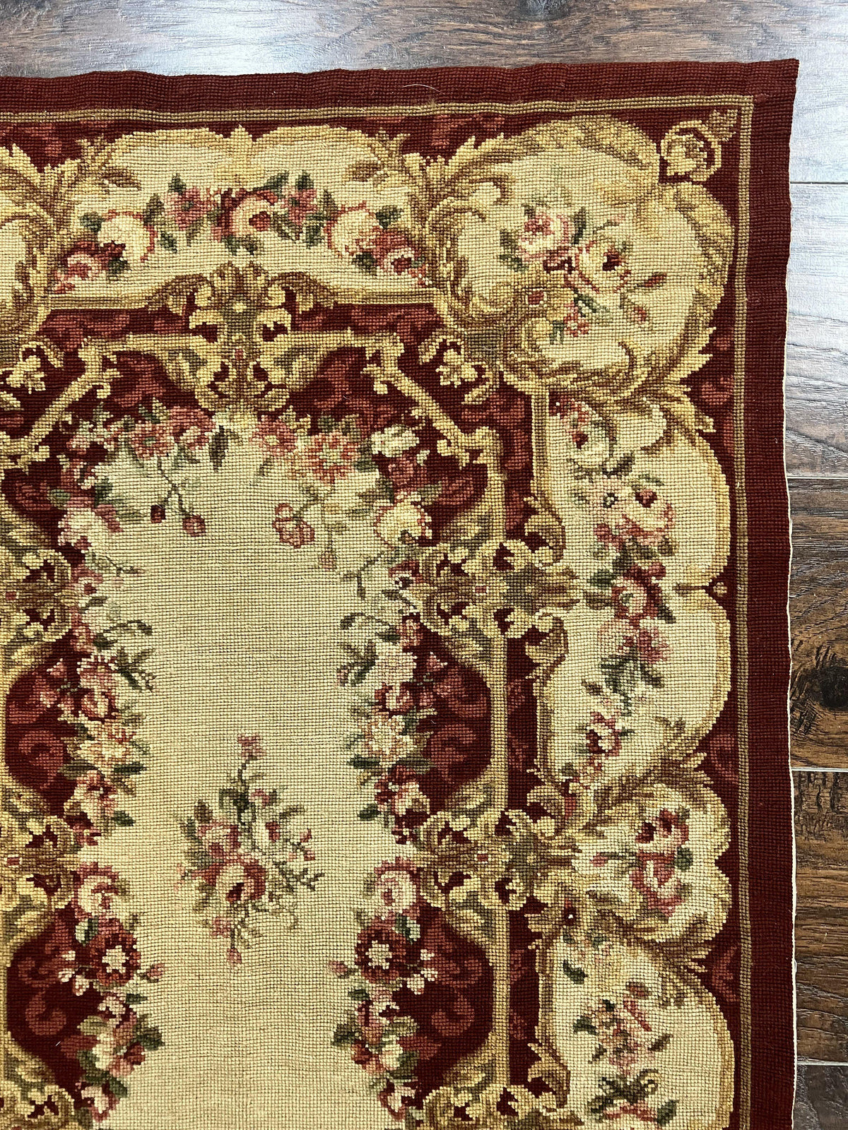 Needlepoint Runner Rug 2.5 x 10.7, Tan Runner Rug, Flatweave Runner, Aubusson European Design, Needlepoint Rug, Long Runner, Hallway Rug - Jewel Rugs, view 7