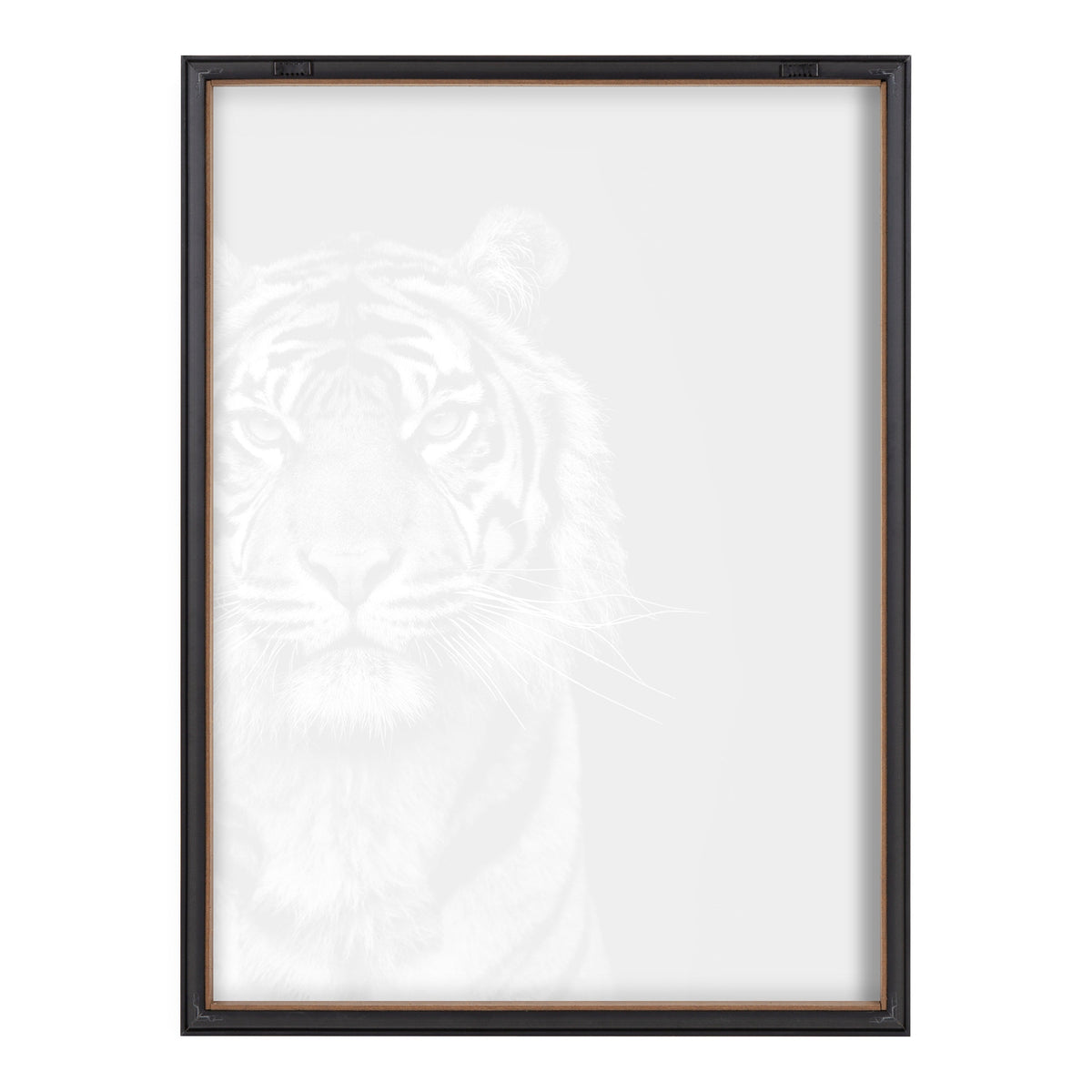 Blake Tiger Minimalist Animal Framed Printed Glass by The Creative Bunch Studio