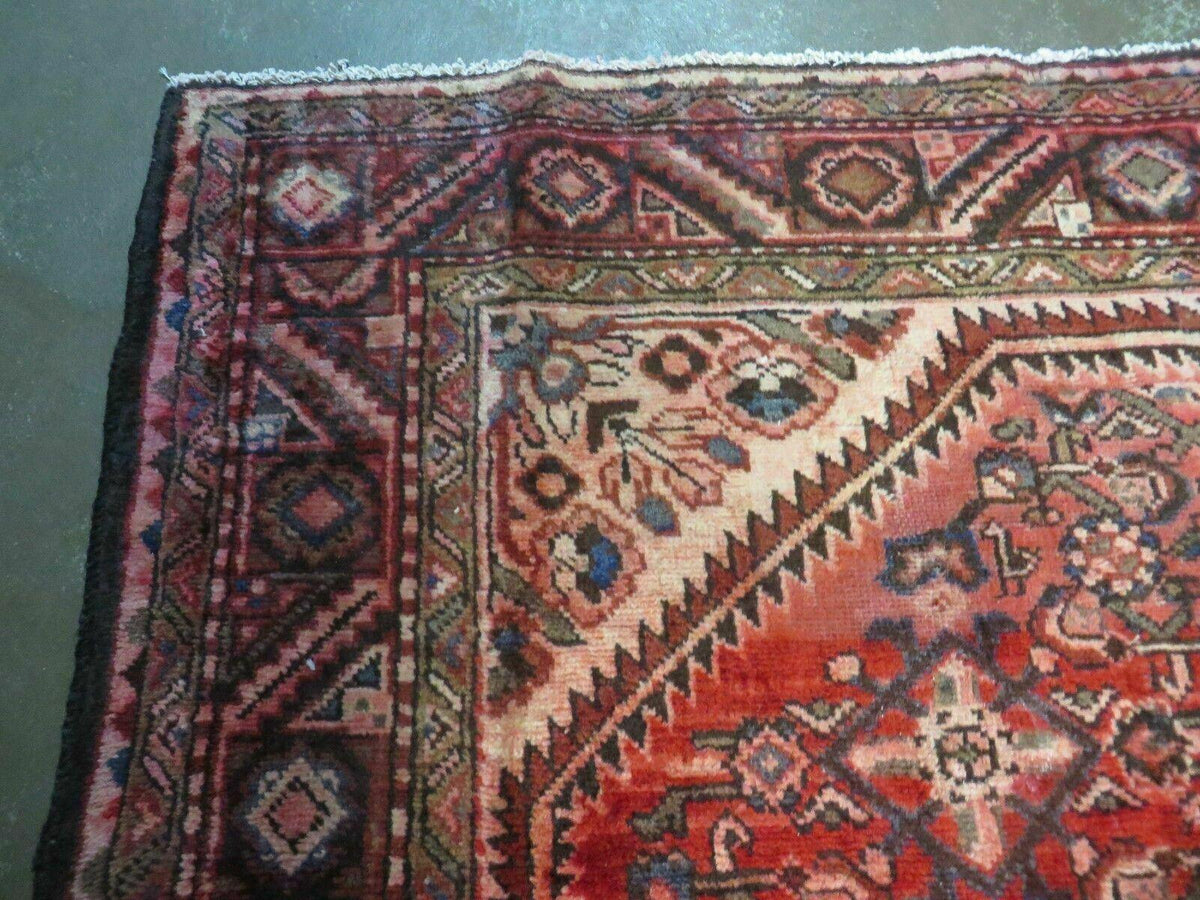 5' 6" X 10' Antique Handmade India Floral Oriental Wool Rug Veg Dyes Red Nice - Jewel Rugs, view 7