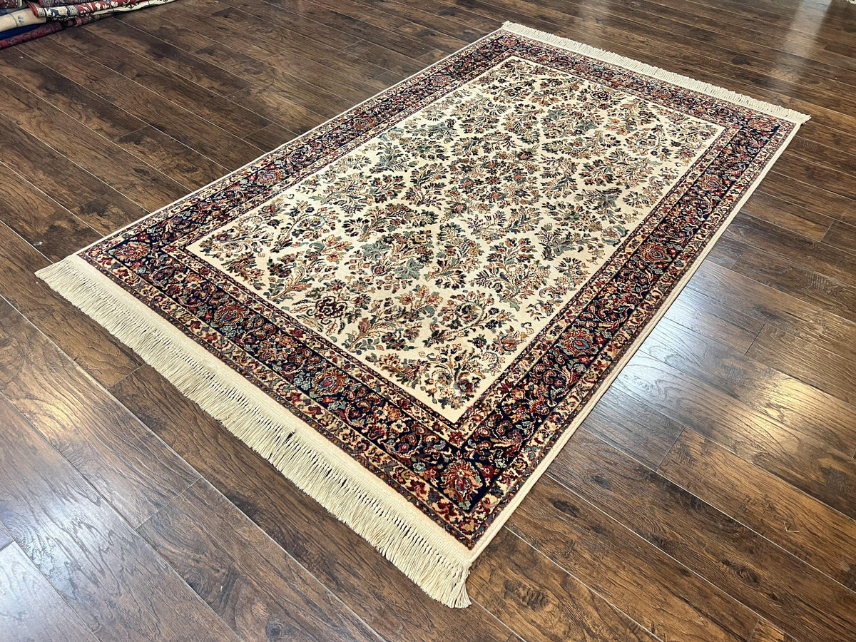 Karastan Rug 5.9 x 9 Ivory Sarouk #760, Vintage Wool Original Collection 700 Series, Discontinued - Jewel Rugs, view 3