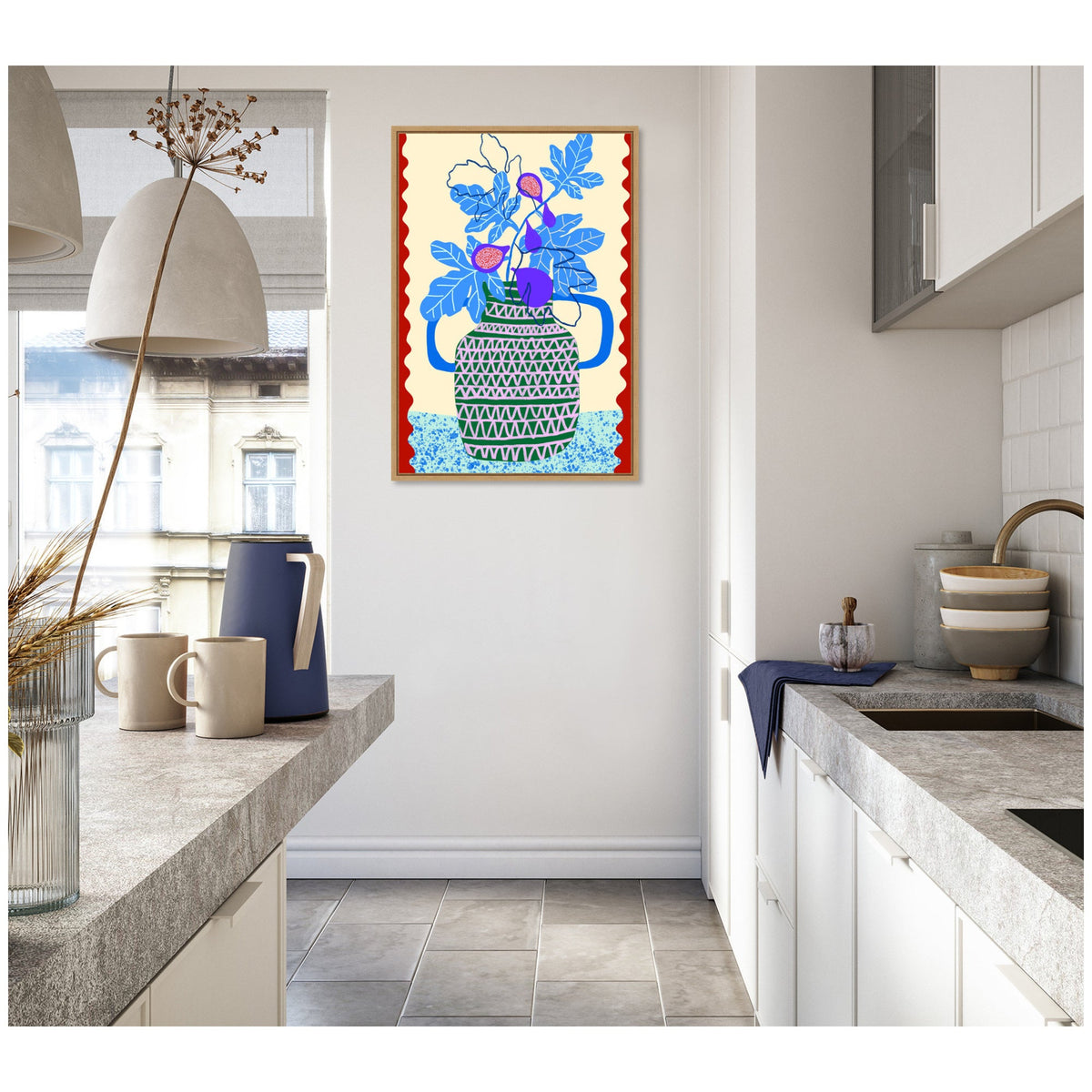 Sweet Fig Pot by Teresa Rego Framed Canvas Wall Art Print