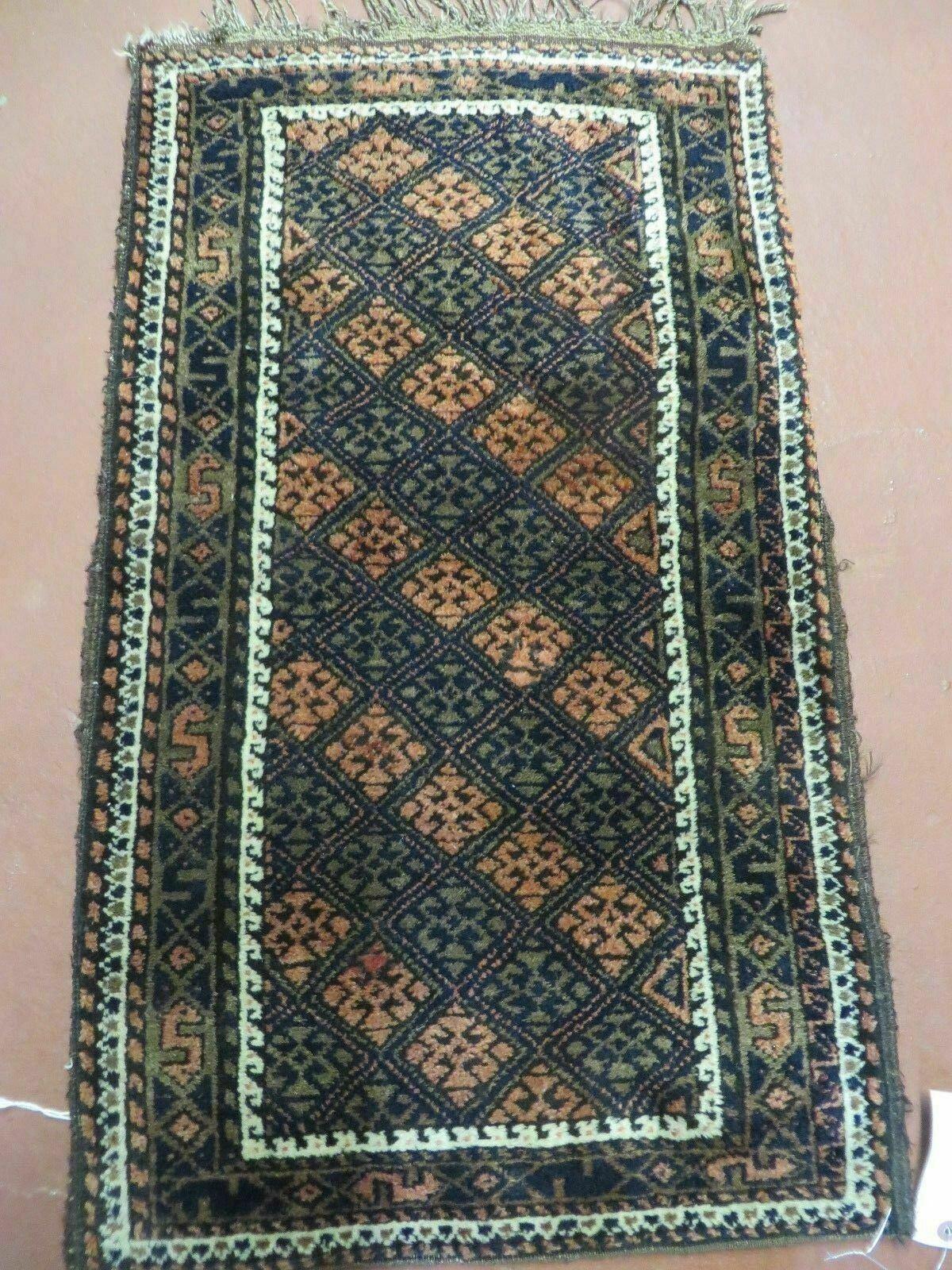 2' X 3' Antique Handmade Pakistani Bokhara Turkoman Balouchi Wool Rug Mat Nice - Jewel Rugs, view 9