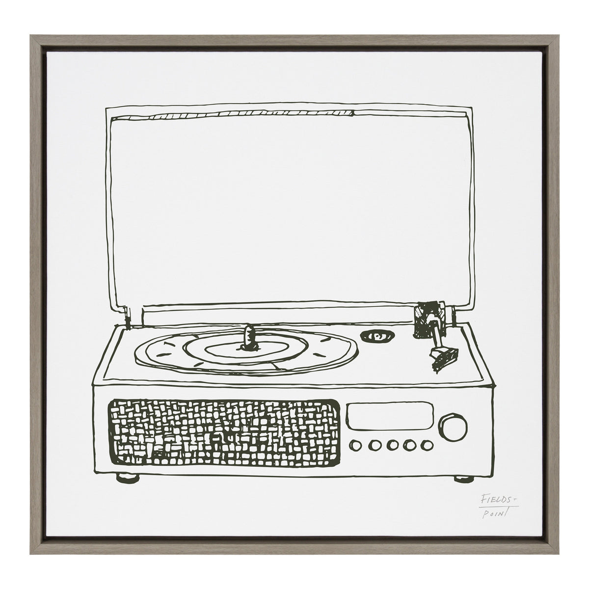 Sylvie Victrola Record Player Framed Canvas by Statement Goods