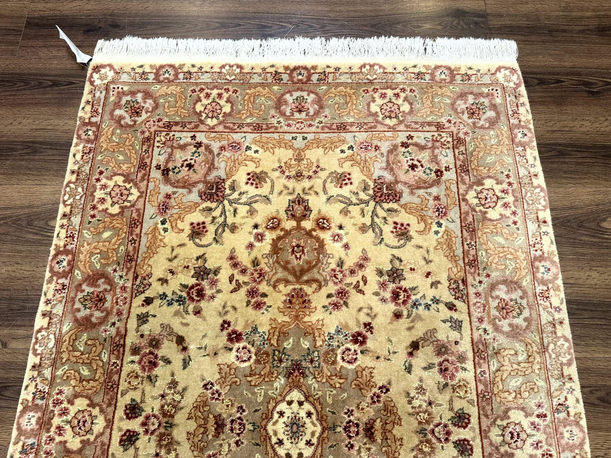Sino Persian Rug 4x6, Wool and Silk Highlights, Fine 200 KPSI - Jewel Rugs, view 4