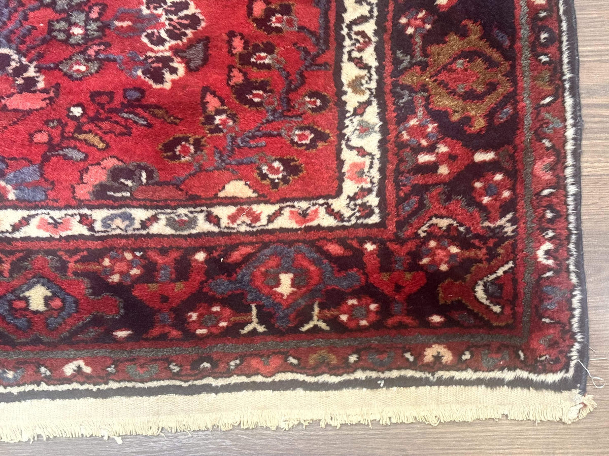 Red Persian Rug 2.6 x 6.8, Floral, Antique Per'sian Carpet, Persian Malayer Rug, Hamadan Rug - Jewel Rugs, view 9