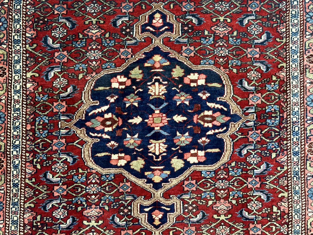 Persian Bidjar Rug 2.7 x 4, Red and Navy Blue, Small Persian Area Rug, Semi Antique - Jewel Rugs, view 5