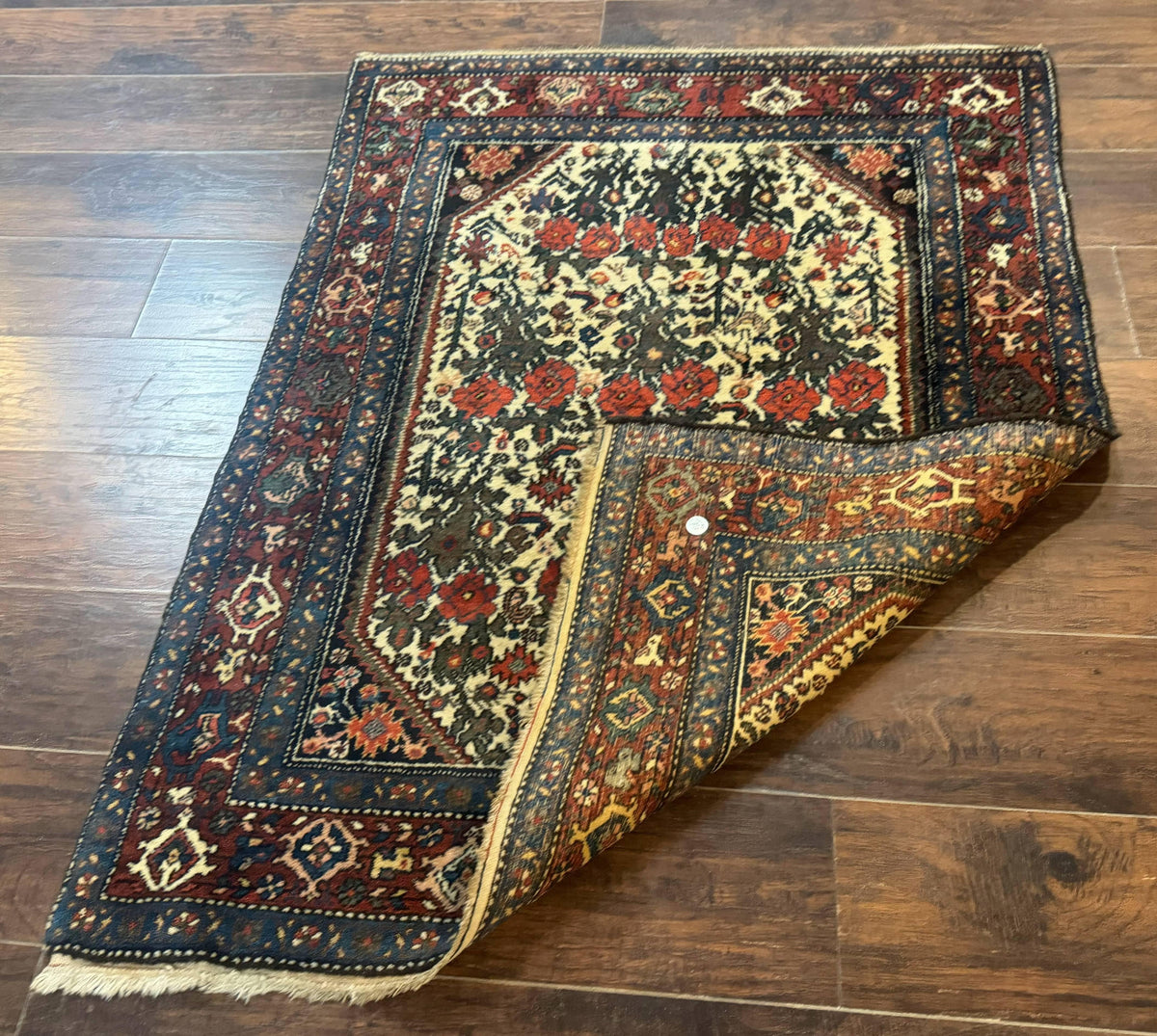 Persian Tribal Rug 3x5, Antique Persian Carpet, Floral Roses, Handmade, Persian Zanjan Rug - Jewel Rugs, view 11