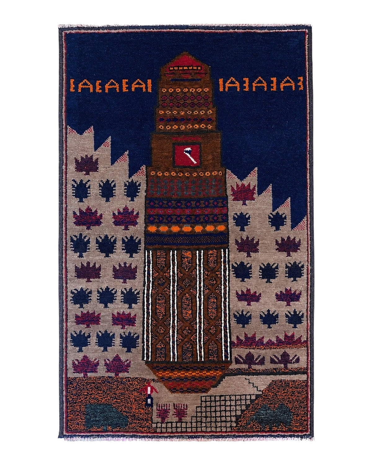3 X 4.5 Vintage Handmade Tribal Wool Rug Baluchi Rug Afghan Rug Red Blue Beige - Jewel Rugs