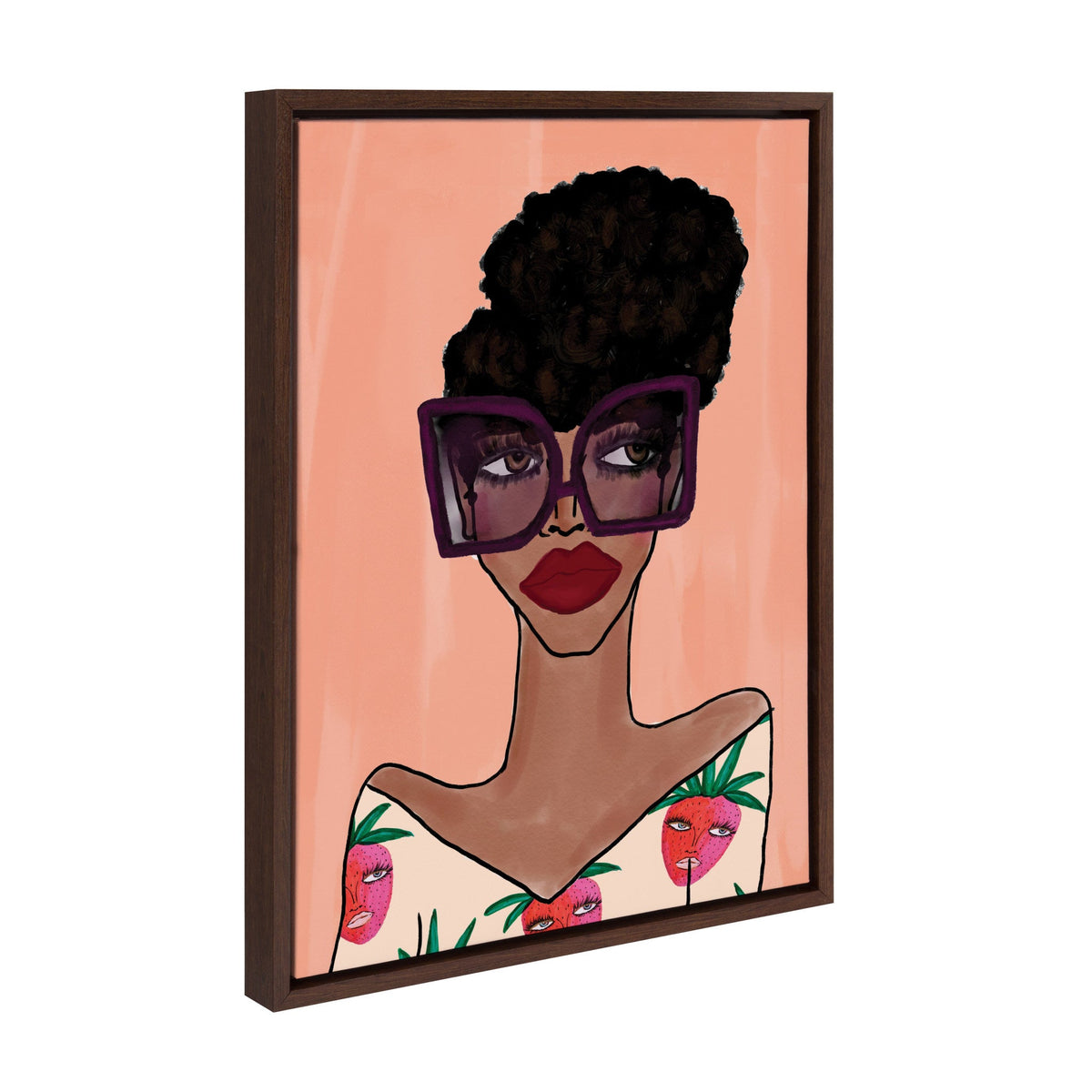 Sylvie Fashion Girl 3 Framed Canvas by Kendra Dandy of Bouffants and Broken Hearts