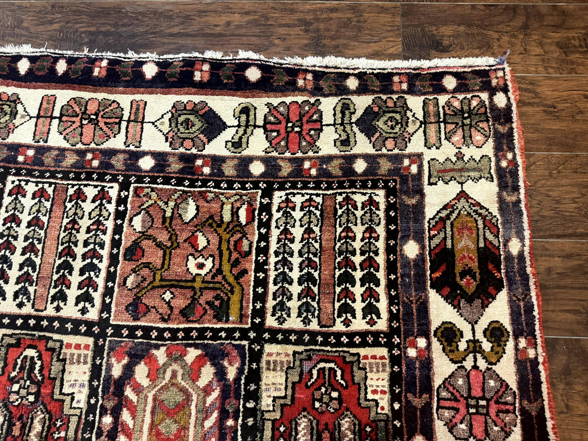 Persian Bakhtiari Tribal Rug 7x10, Panel Design, Semi Antique - Jewel Rugs, view 8