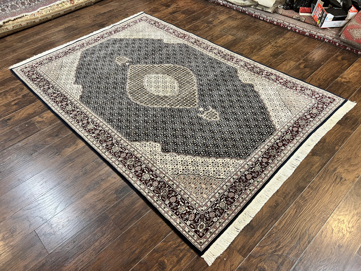 Sino Persian Rug 6x9, Herati Pattern, Vintage Handmade Hand Knotted Wool Oriental Carpet, Fine 6 x 9 Rug, Traditional Rug, Dark Blue Rug - Jewel Rugs, view 13