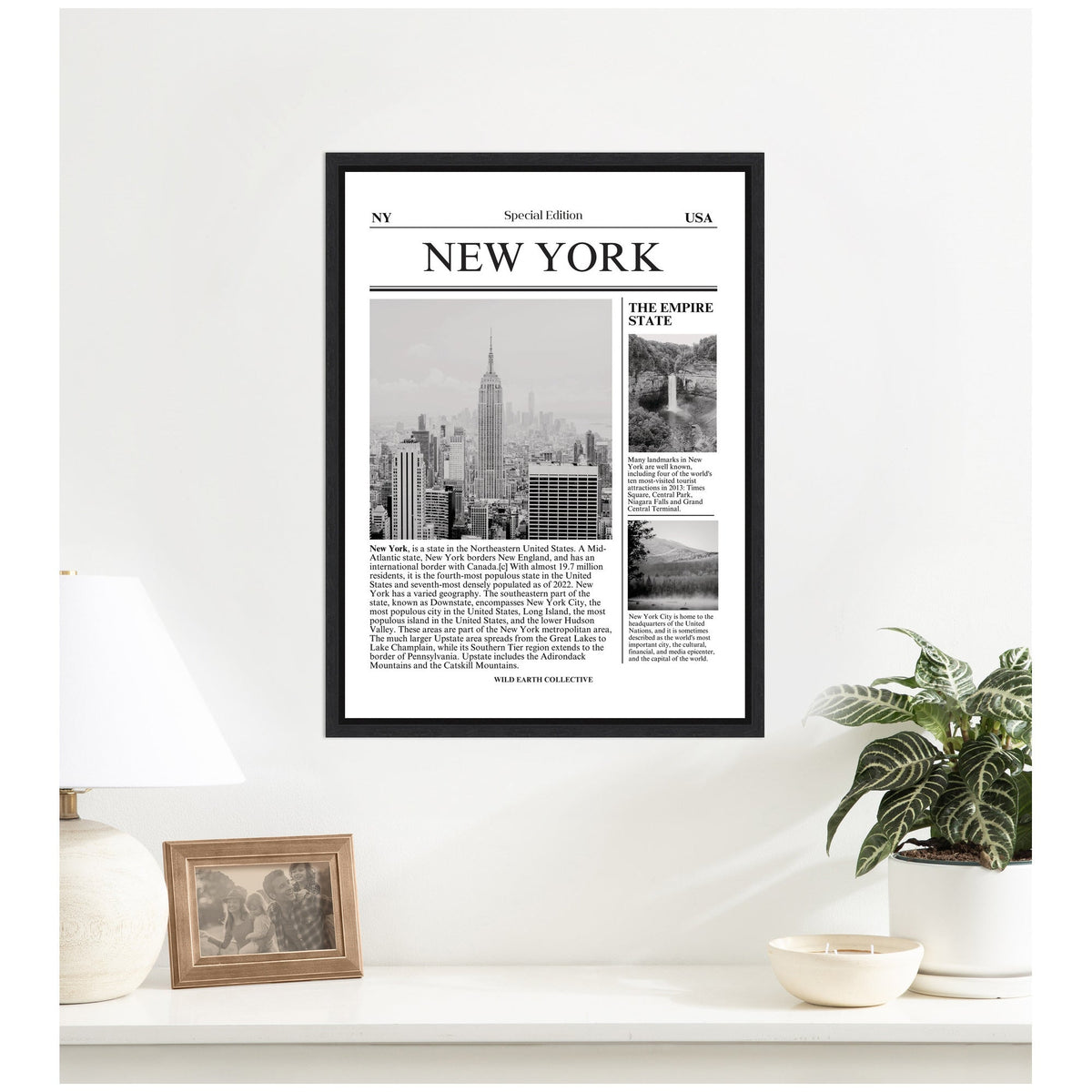 New York Article by Megan Ryan Framed Canvas Wall Art Print
