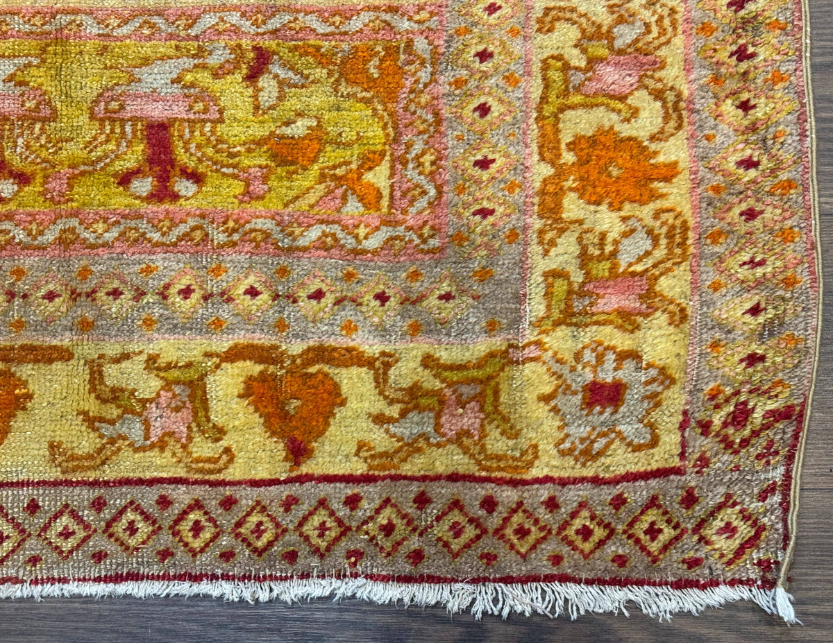 Antique Turkish Prayer Rug 4x6, Red and Golden Mustard, Mihrab Design, Anatolian Carpet - Jewel Rugs, view 10