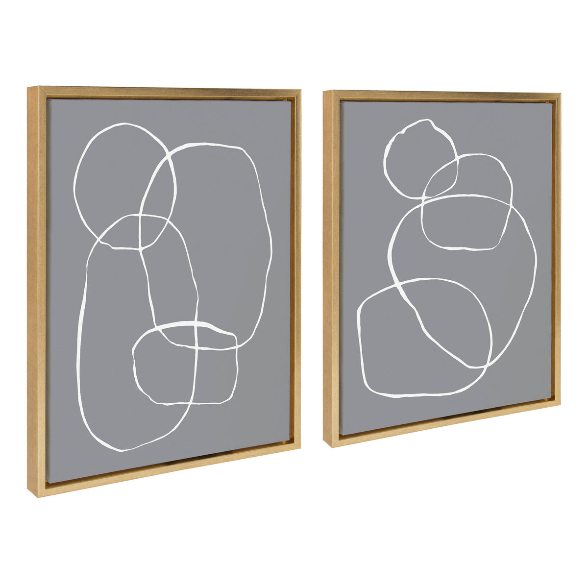Sylvie Gray Going in Circles Framed Canvas Set by Teju Reval