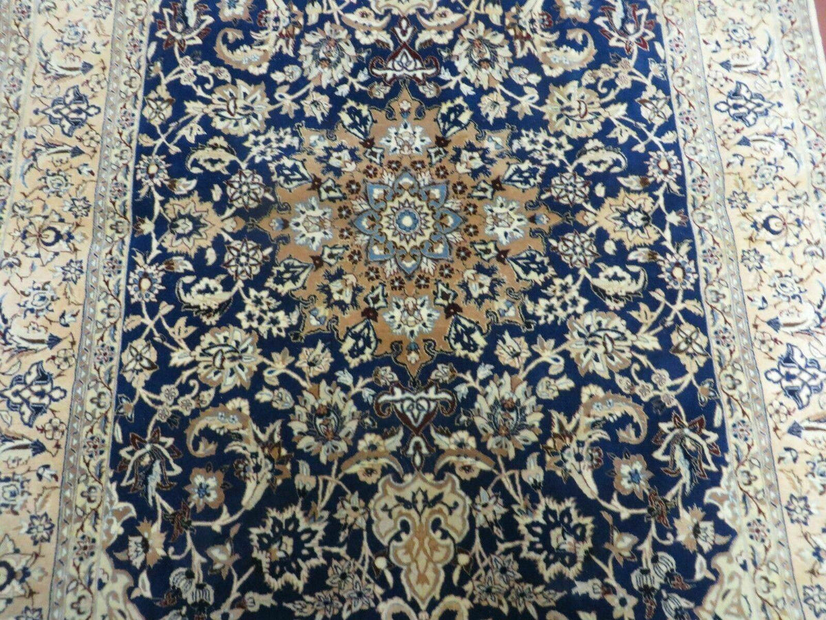 4' X 6' Handmade Ultra Fine India Floral Oriental Wool Silk Rug Hand Knotted - Jewel Rugs, view 12
