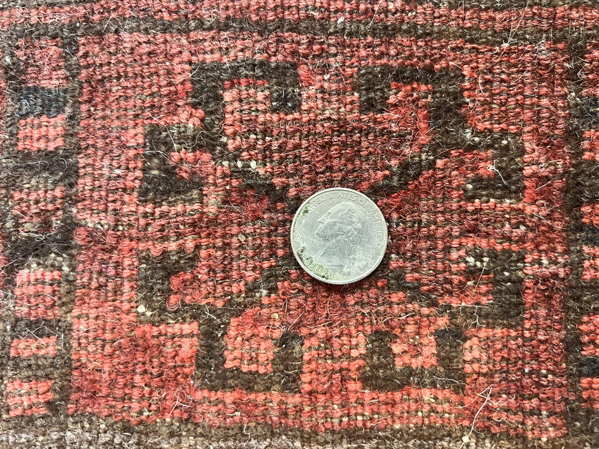 Afghan Rug 3x6, Semi Antique Vintage Oriental Carpet, Wool Handmade Red Rug, Tribal Rug, Afghan Beshir Rug - Jewel Rugs, view 11