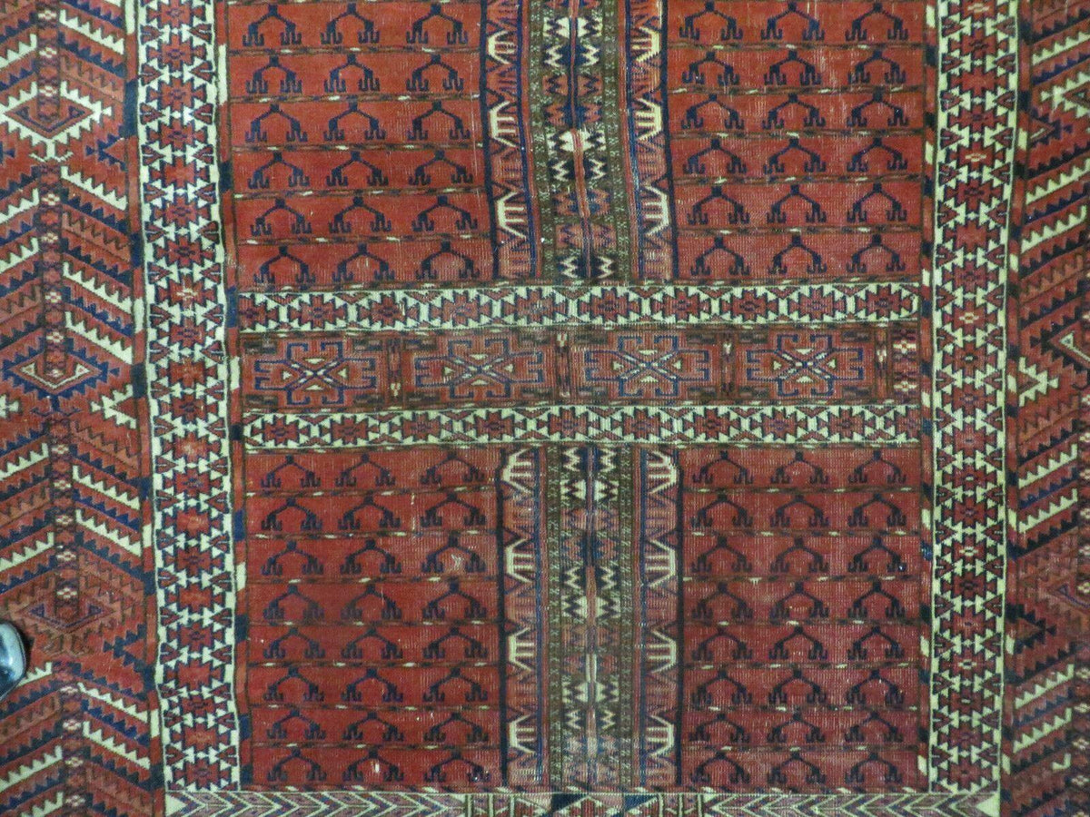 Antique Turkoman Rug 4x5, Ensi Hatchli Tekke Wool Rug - Jewel Rugs, view 11