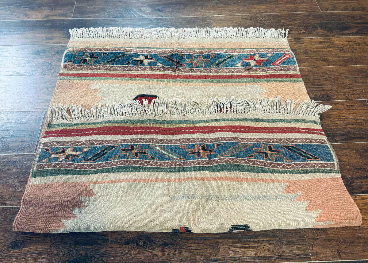 Turkish Kilim Rug 2.5 x 4.7, Flatweave Bohemian Blanket Rug, Wall Hanging Tapestry Rug - Jewel Rugs, view 11