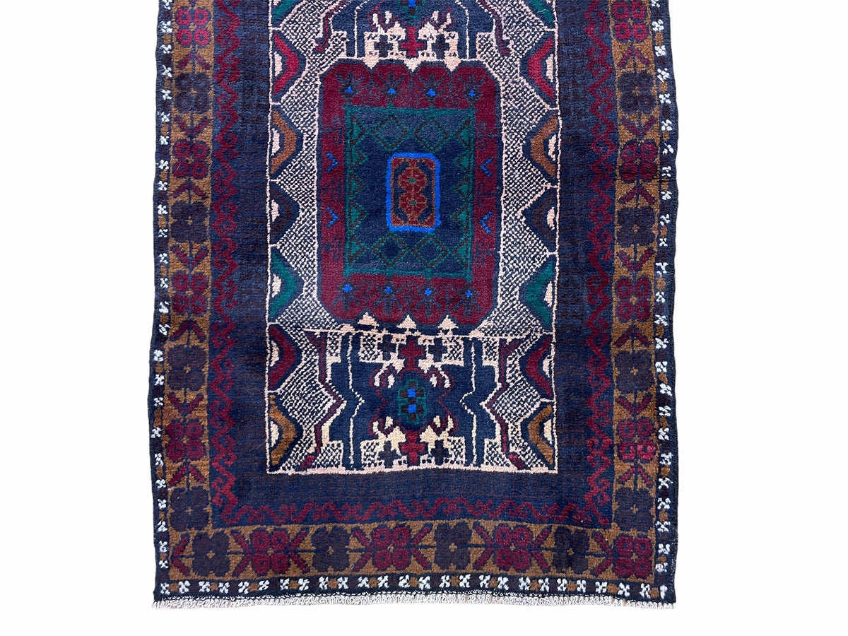 3 X 5 Vintage Handmade Tribal Wool Rug Balouchi Rug Afghan Rug Red Beige Nice - Jewel Rugs, view 5