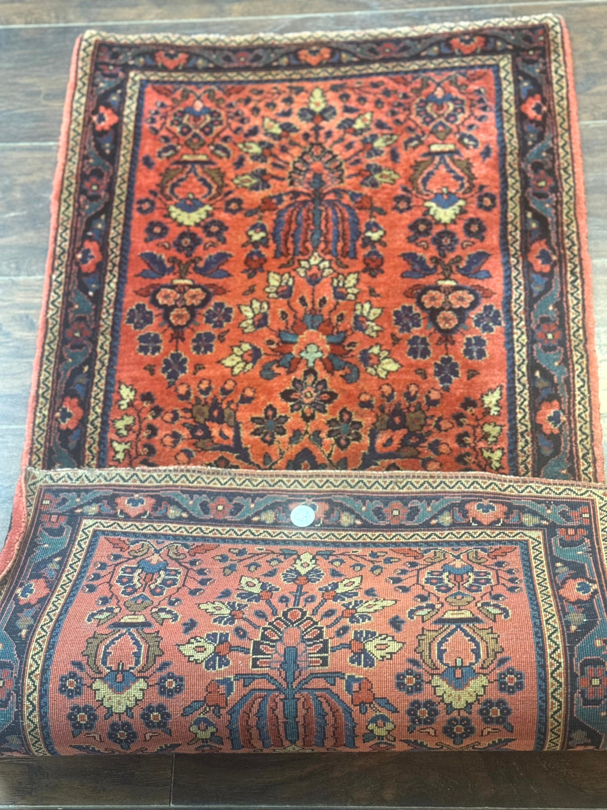 Antique Persian Sarouk Rug 2x4, Red, Fine 260 KPSI - Jewel Rugs, view 12
