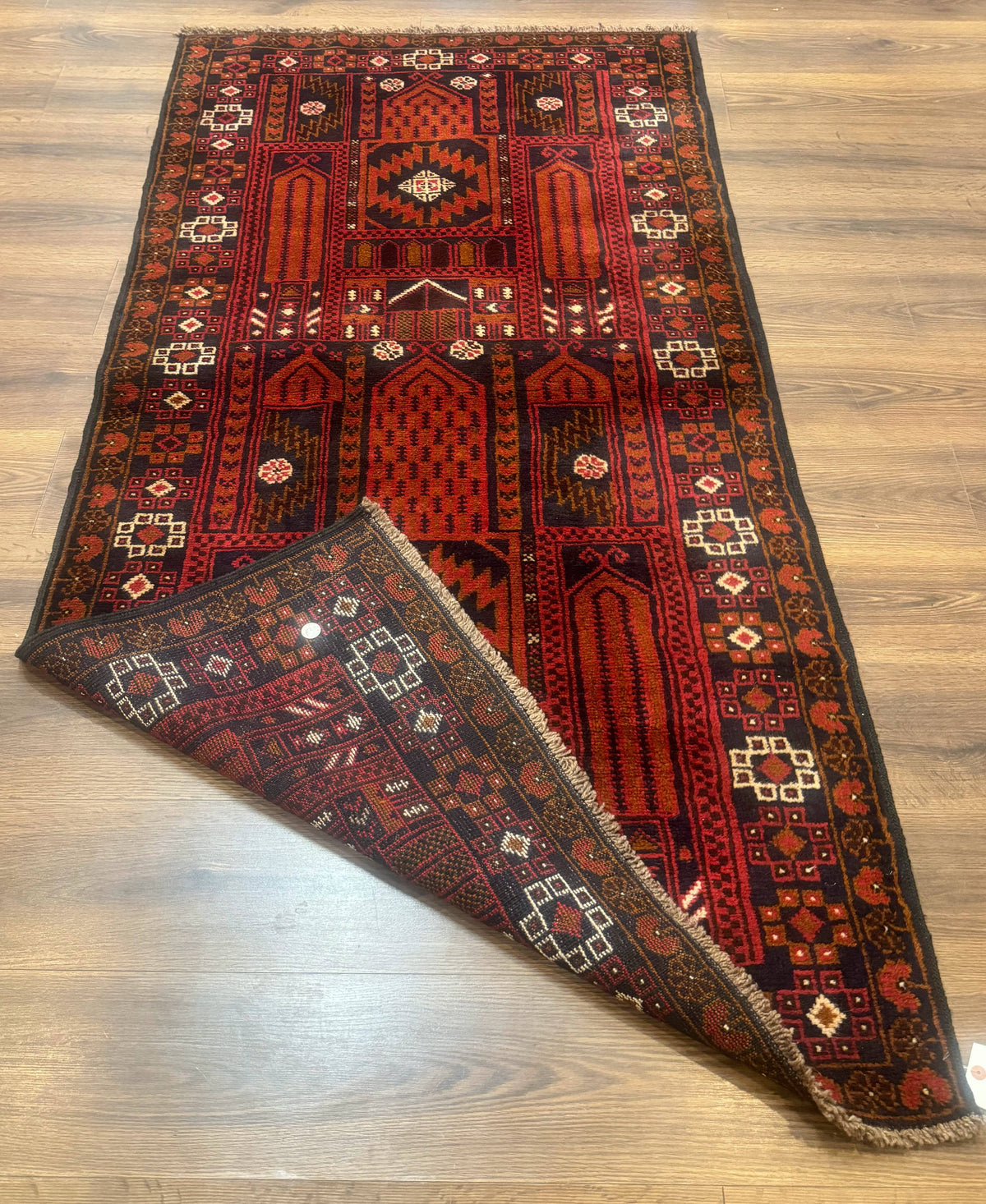 Afghan Rug 3x7, Balouch Carpet, Tribal Rug, Red, New - Jewel Rugs, view 12