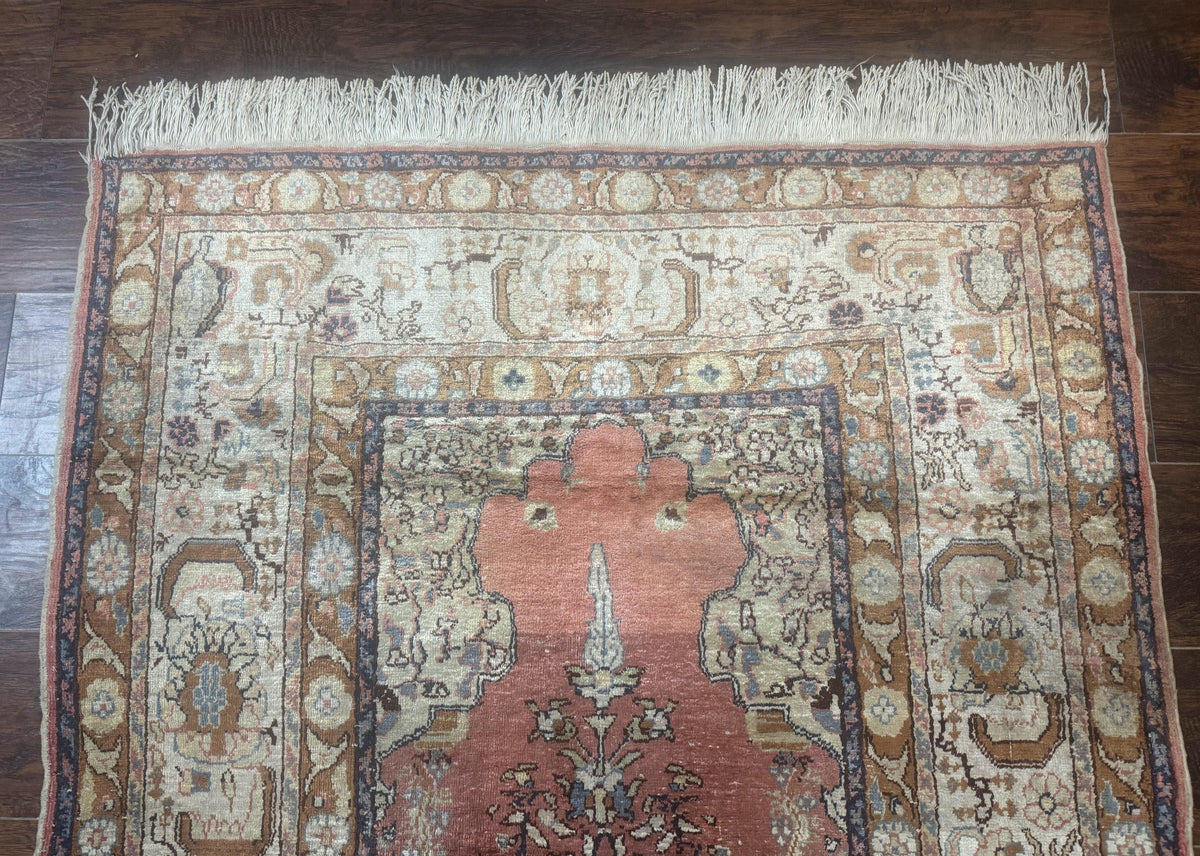 Silk Turkish Kayseri Rug 4x6, Haji Jalili Design, Vintage Rug - Jewel Rugs, view 4