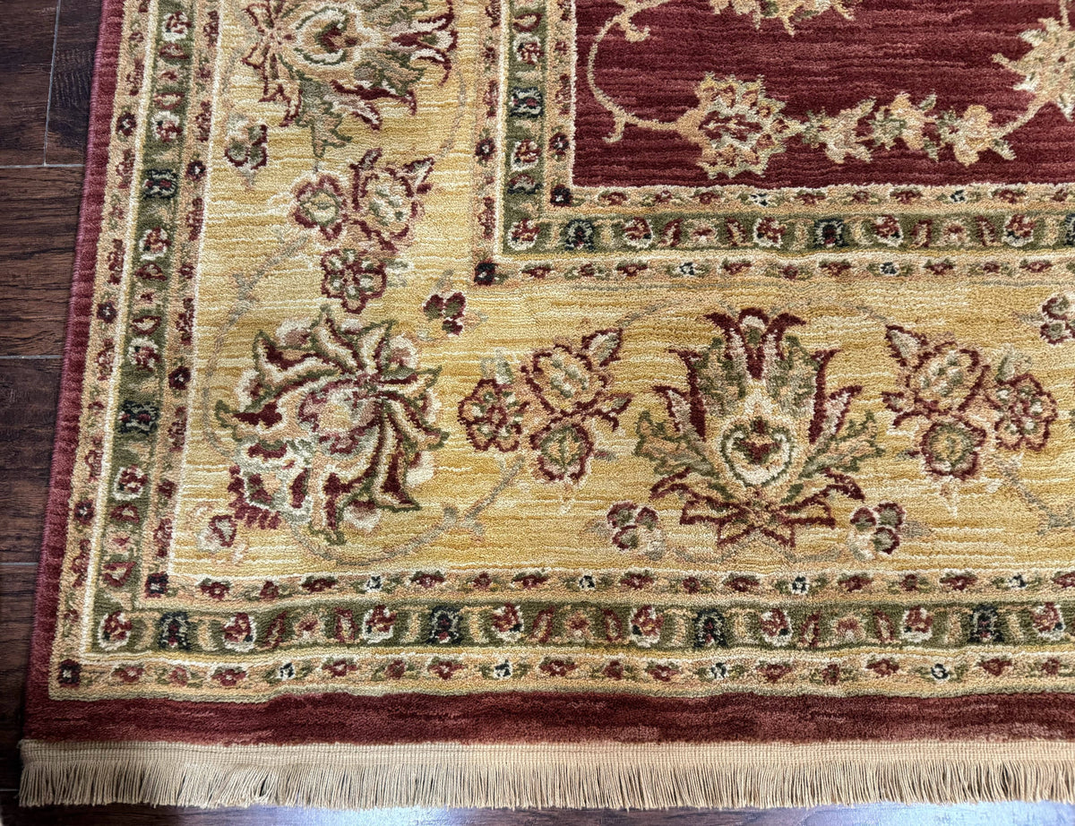 Traditional Wool Oriental Rug 9x13, Large Power Loomed Carpet, Burgundy - Jewel Rugs, view 9