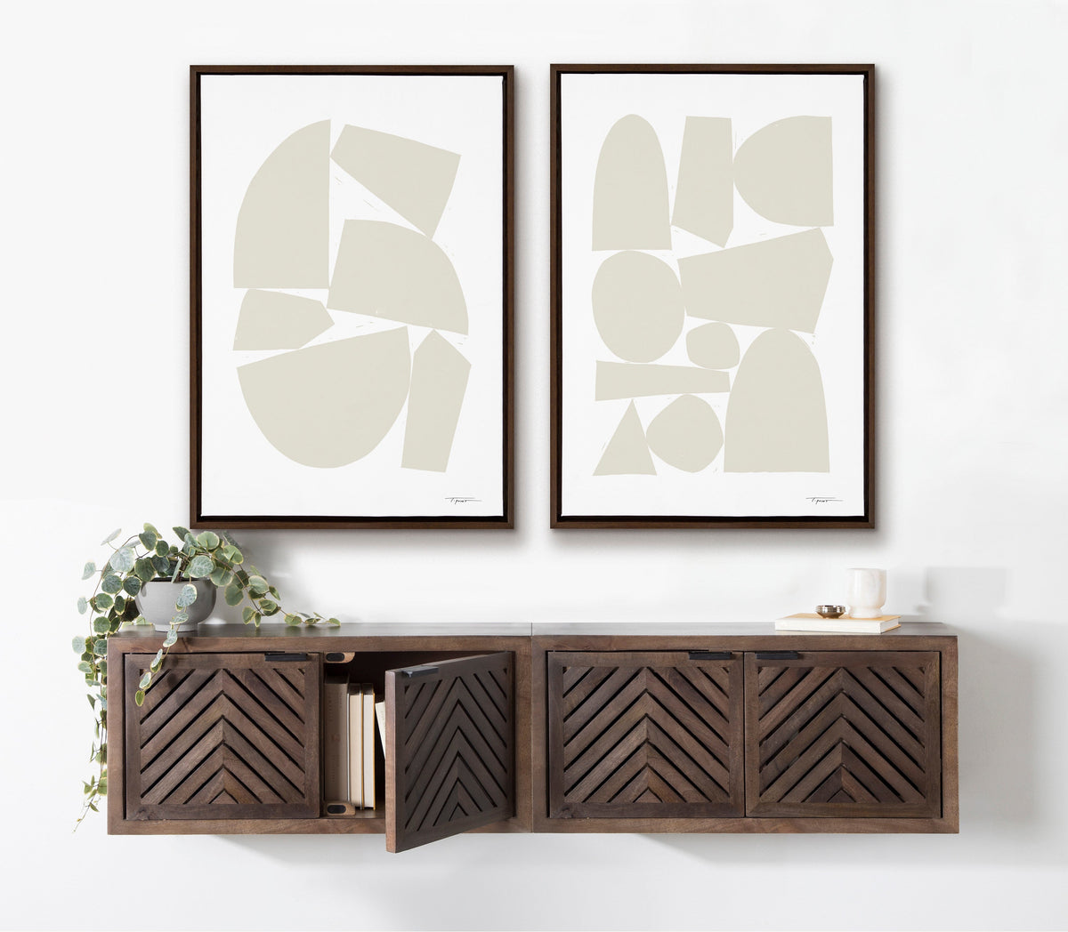 Sylvie Constructed II Neutral Framed Canvas by Statement Goods