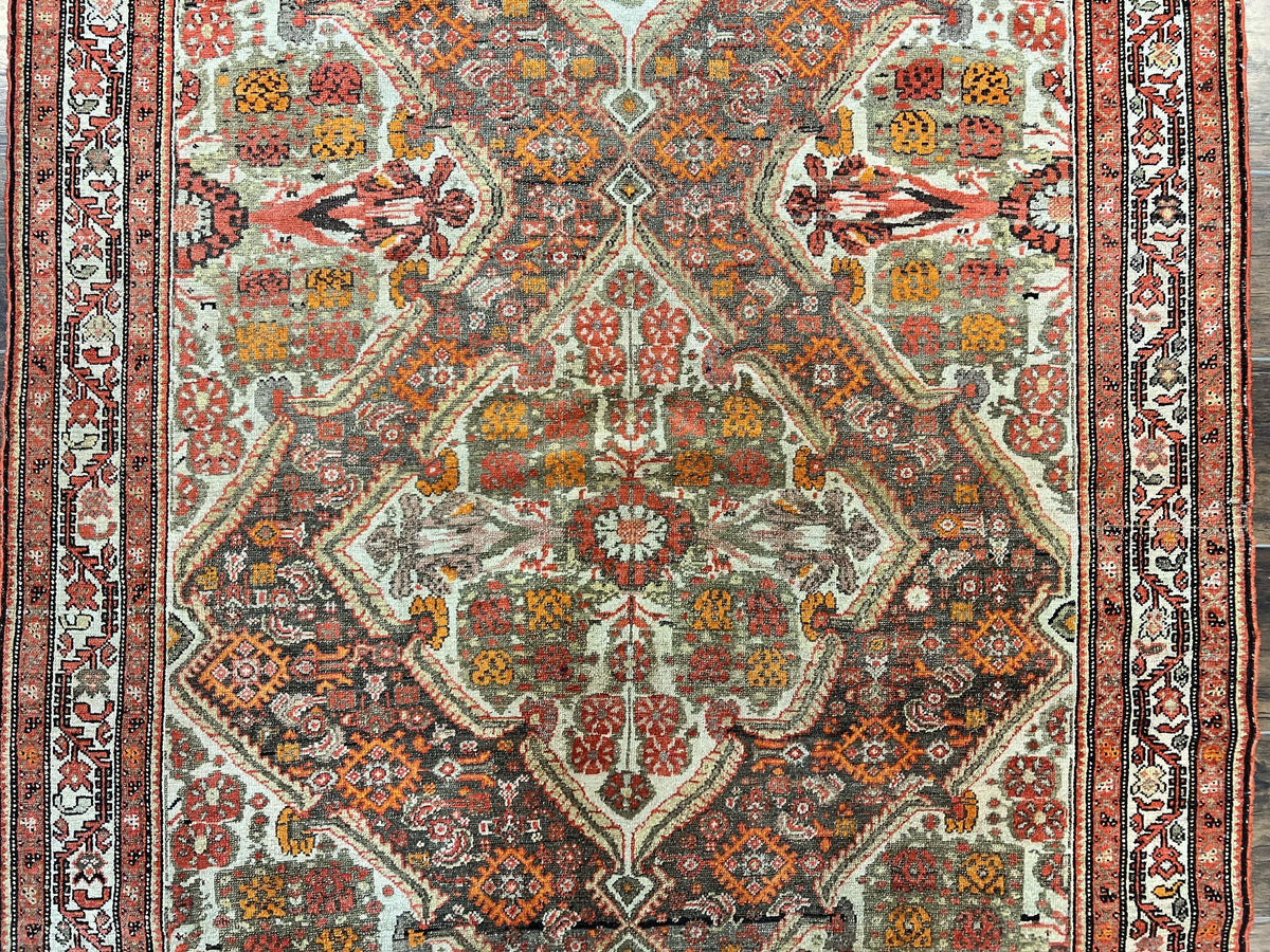Wonderful Antique Persian Malayer Rug 4x6, Wool Hand Knotted Authentic Oriental Carpet, Very Fine - Jewel Rugs, view 5