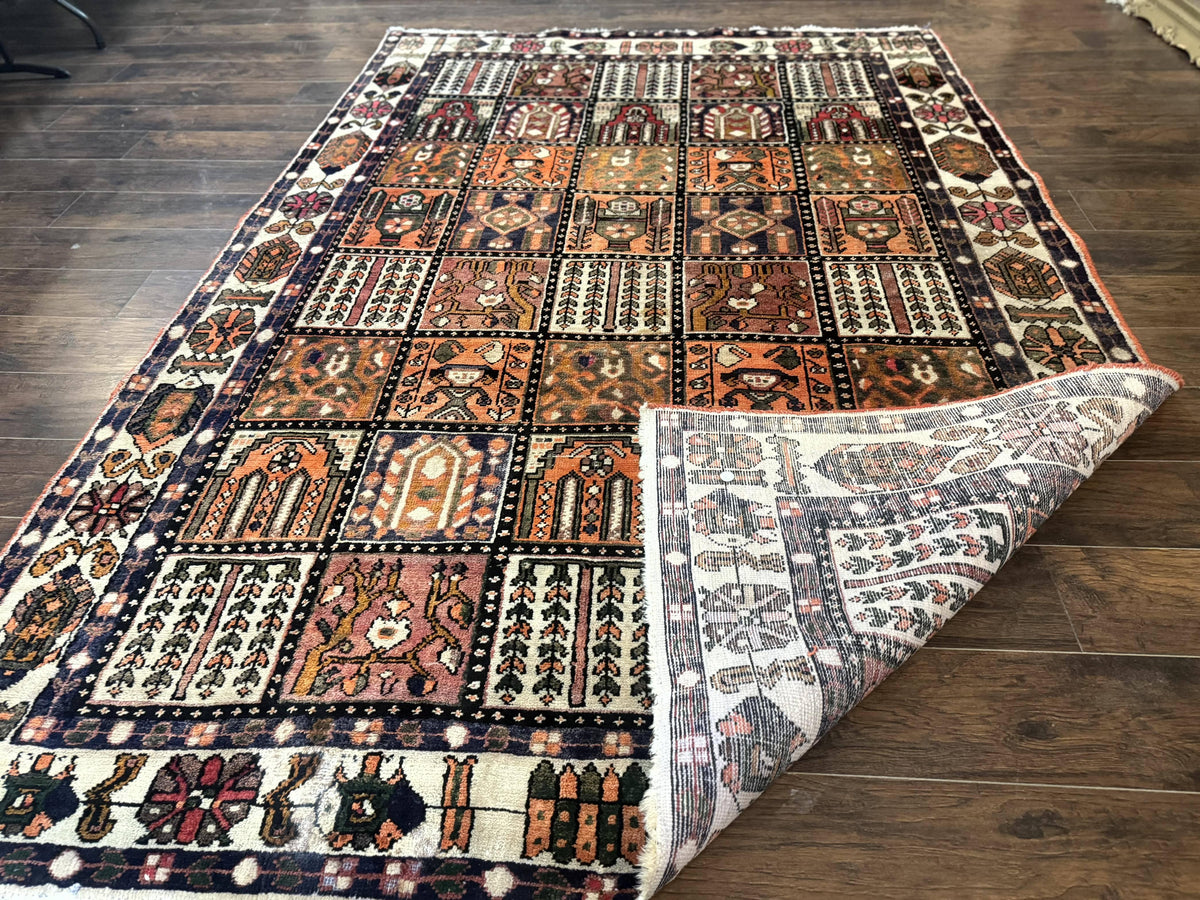 Persian Bakhtiari Tribal Rug 7x10, Panel Design, Semi Antique - Jewel Rugs, view 12