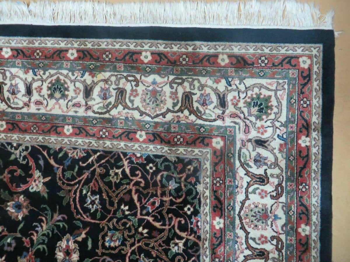 Indo Persian Rug 8x10, Wool Handmade Floral Carpet - Jewel Rugs, view 7