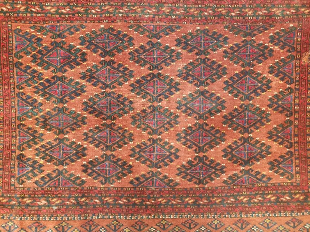 Antique Turkoman Rug 3'4" x 5', Collecticble Yamud Oriental Rug, Seat Pillow Cushion Cover, Tribal Mat, Wool Red Hand-Knotted Mafresh Carpet - Jewel Rugs, view 6