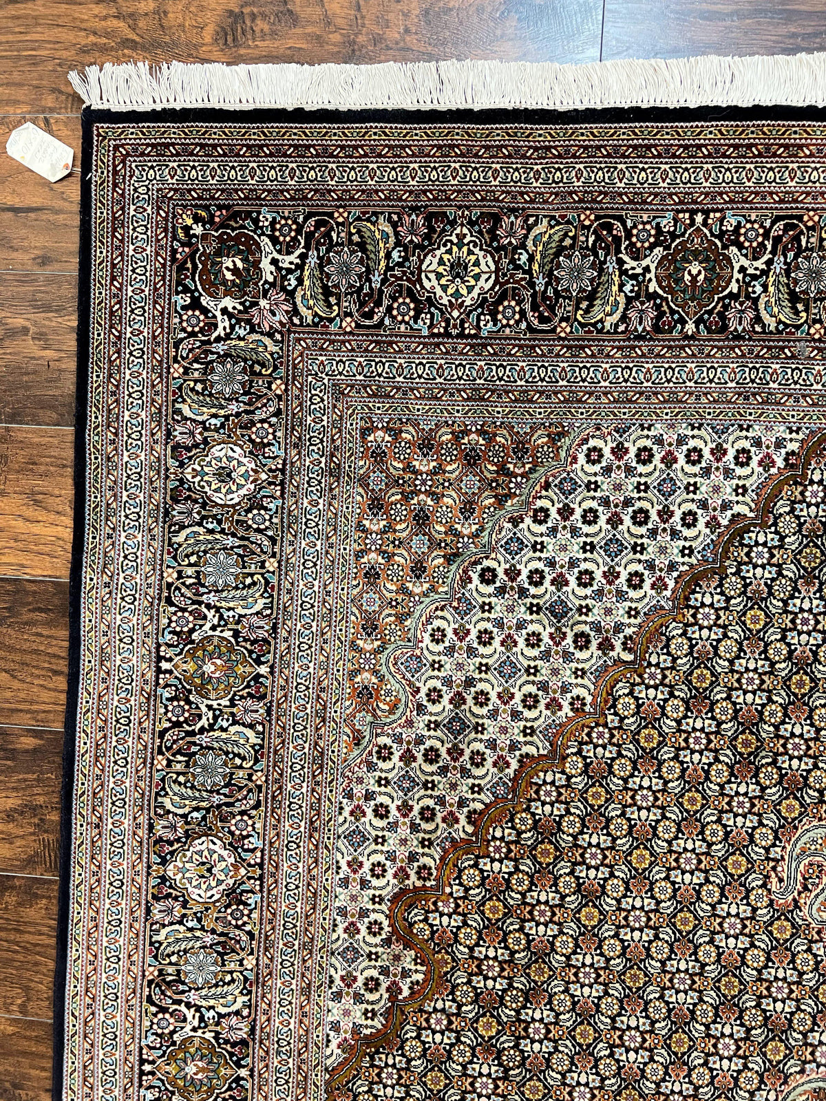 Wonderful Persian Tabriz Rug 7x10 ft, Very Fine 50 Raj 350 KPSI Oriental Carpet, Herati Mahi Pattern, Authentic Hand Knotted Handmade Wool Vintage - Jewel Rugs, view 6
