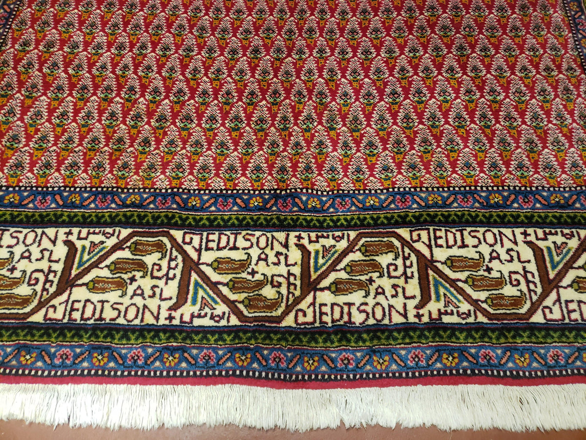6x9 Finely Woven Turkish Tribal Rug, Boteh/Paisley Pattern, Red & Beige Area Rug, Vintage Wool Carpet, Entryway Rug, Hand-Knotted Foyer Rug - Jewel Rugs, view 11