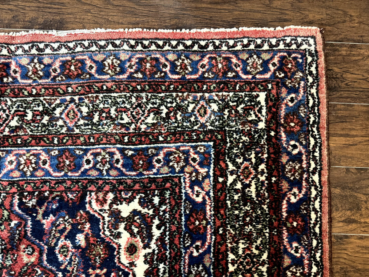 Persian Tribal Rug 6x11, Red Blue Ivory, Antique Persian Carpet, Hamadan Dargazin Carpet - Jewel Rugs, view 7