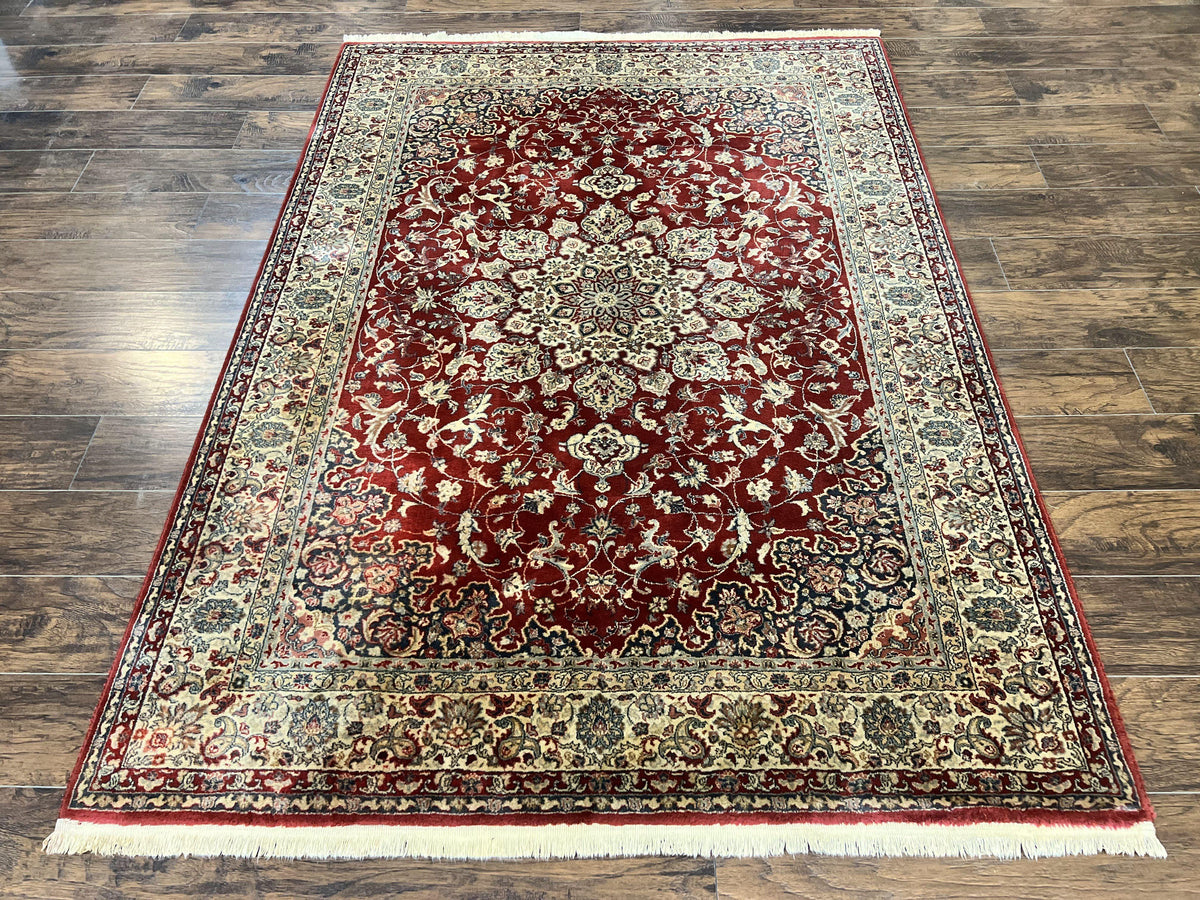 Couristan Rug 5.6 x 8, Floral Medallion, Dark Red Cream, Belgium Power Loomed Rug, Taj Mahal Rug, Vintage Oriental Wool Carpet - Jewel Rugs, view 12