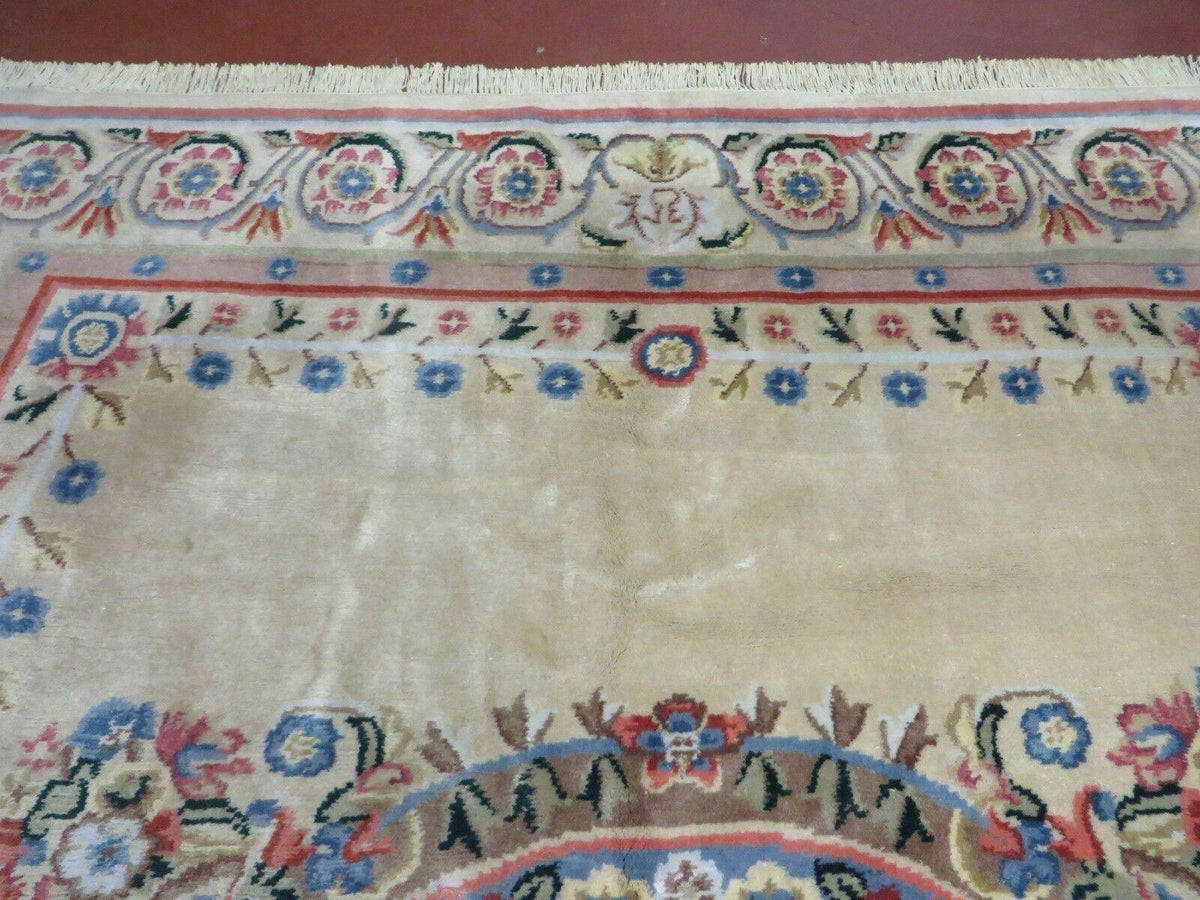 8' X 10' Vintage Handmade Wool Rug Aubusson Savonnerie Design European Nice - Jewel Rugs, view 4