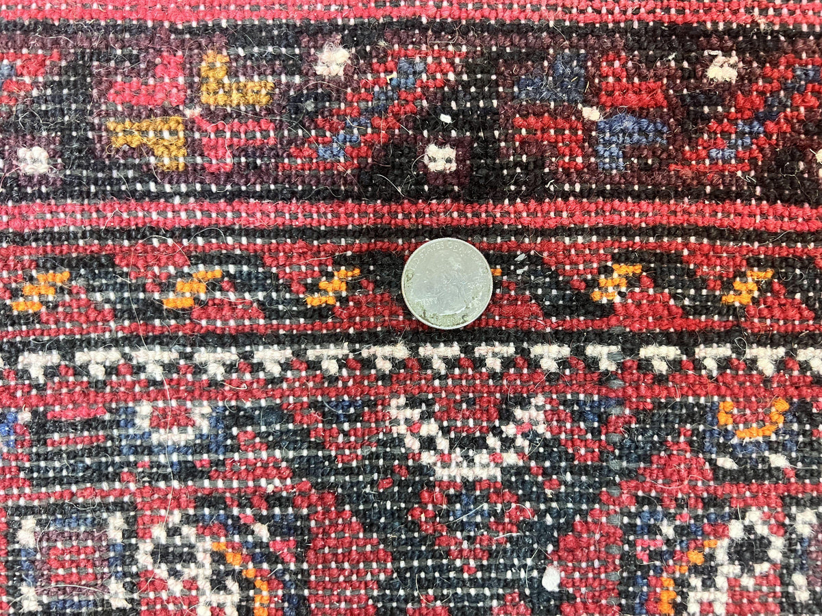 Persian Runner Rug 3 x 16, Wool Handmade Long Antique Hamadan Oriental Rug for Hallway, Red Tribal Rug, Allover Pattern, 3x16 Runner Rug - Jewel Rugs, view 10