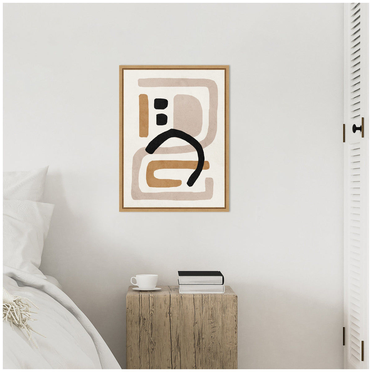 Sylvie Neutral Abstract 2 Minimal Modern Art Framed Canvas by July Art Prints