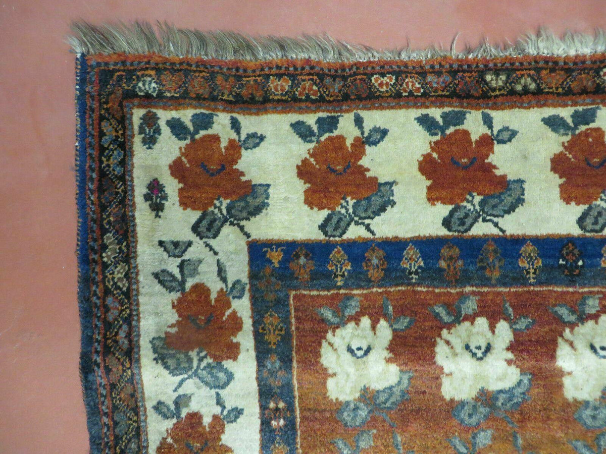 4' X 5' Semi Antique Handmade Fine Turkish Flowers Bouquet Wool Rug Nice - Jewel Rugs, view 7