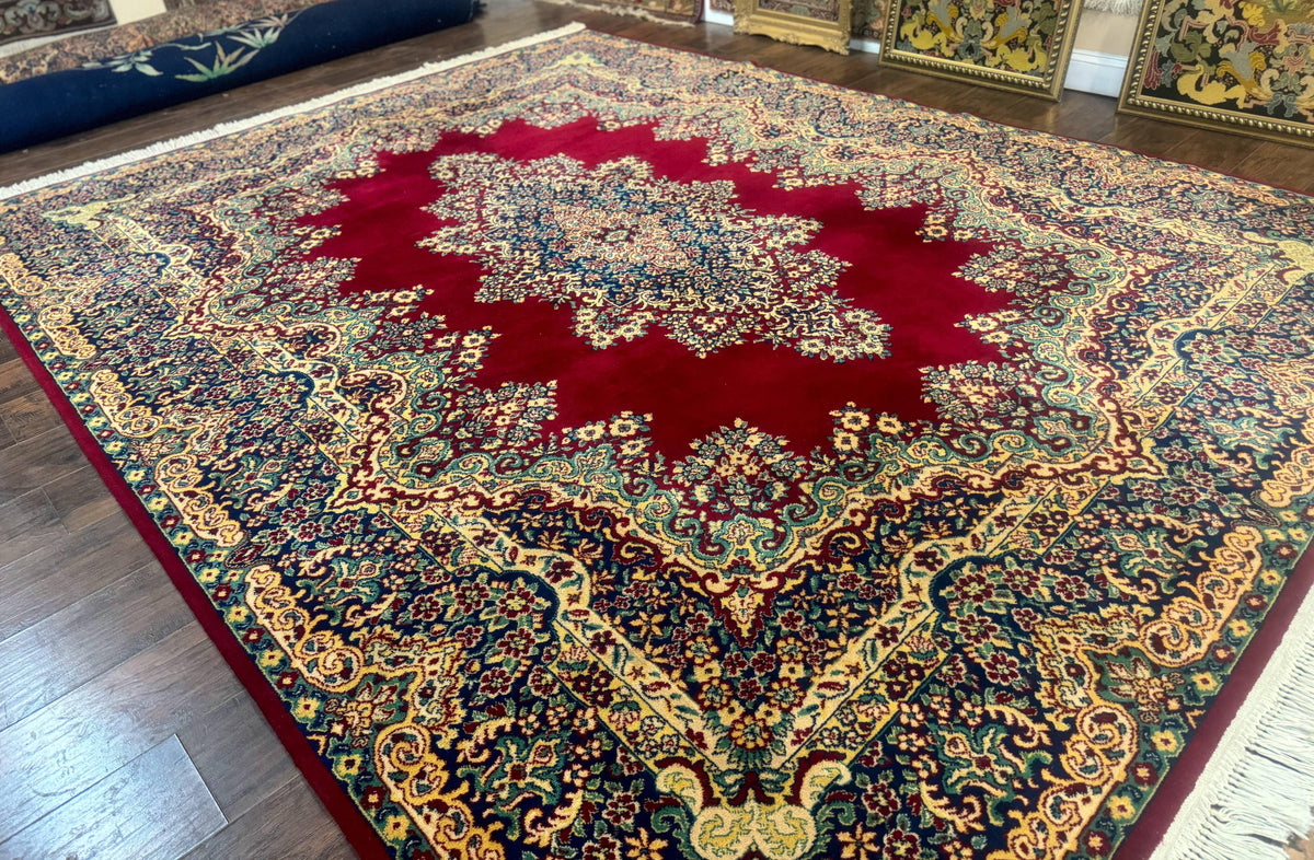Power Loomed Persian Oriental Rug 9x12, Vintage Wool Pile, Kirman Design - Jewel Rugs, view 13