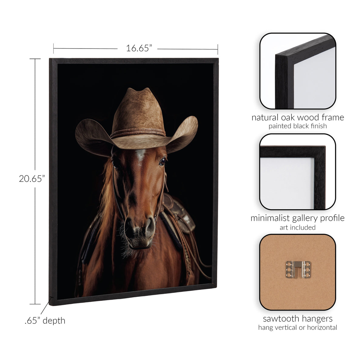 Gallery Horse Wearing a Western Cowboy Hat Print by The Creative Bunch Studio