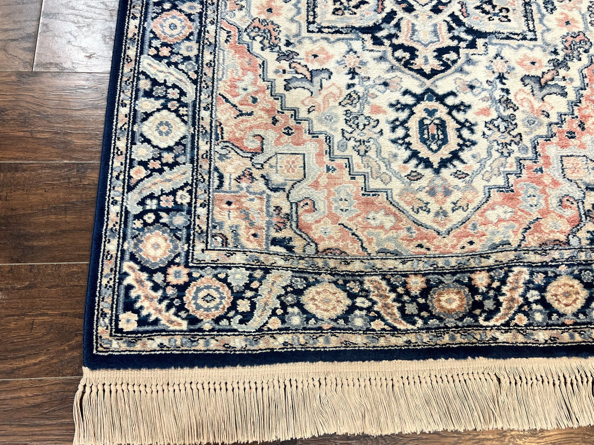 Karastan Blue Heriz Rug #748, Vintage Wool Karastan Carpet 4.3 x 6, Discontinued Original 700 Series Karastan Area Rug - Jewel Rugs, view 9