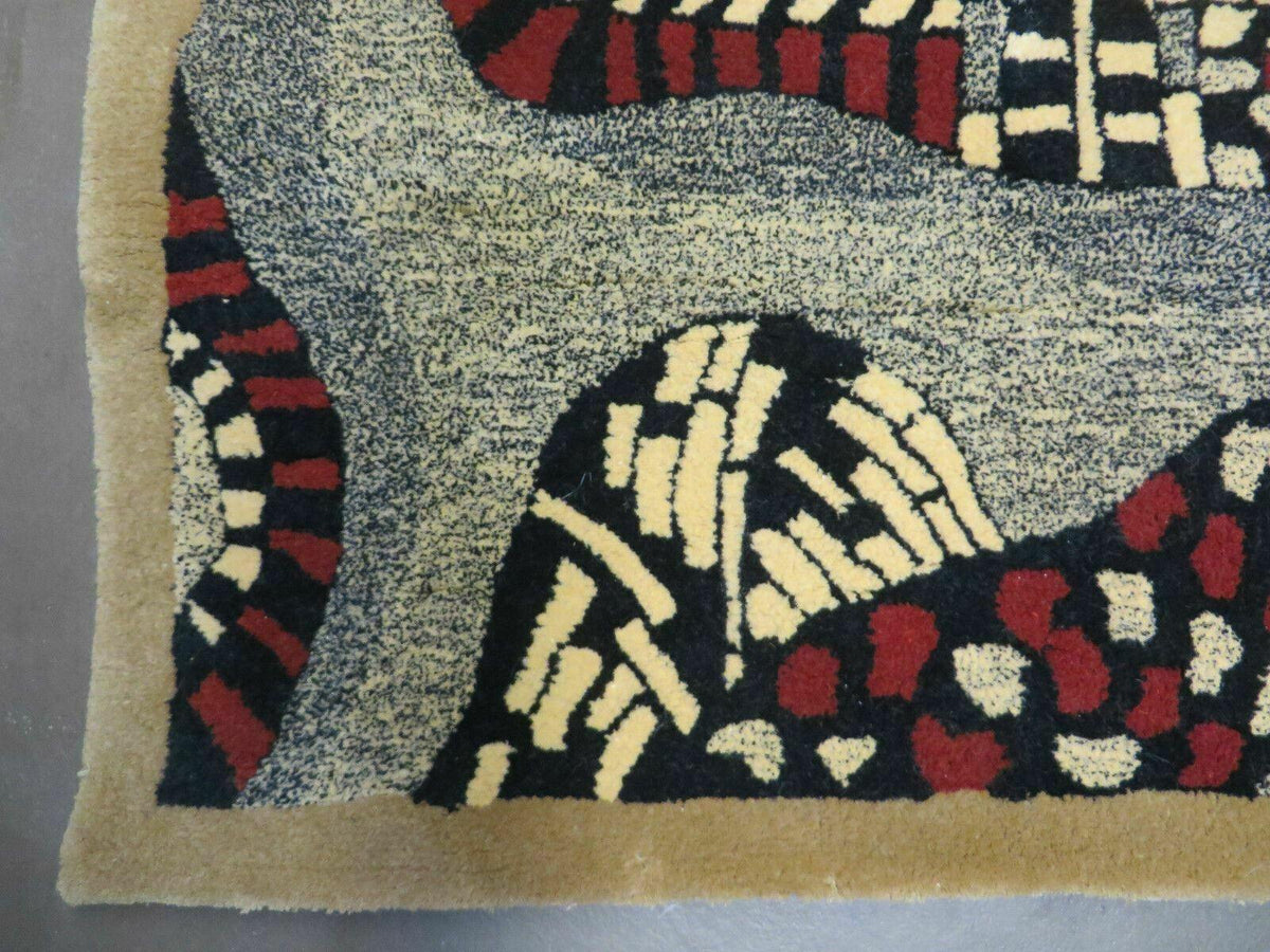 3' X 4' Vintage Hand Crafted Israel Wool Rug Carpet Wall Hanging Signed Hebrew - Jewel Rugs, view 8
