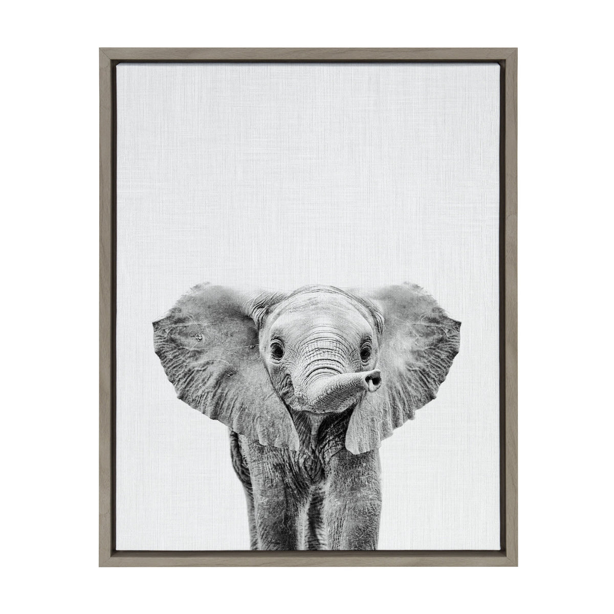 Sylvie Baby Elephant Framed Canvas by Simon Te